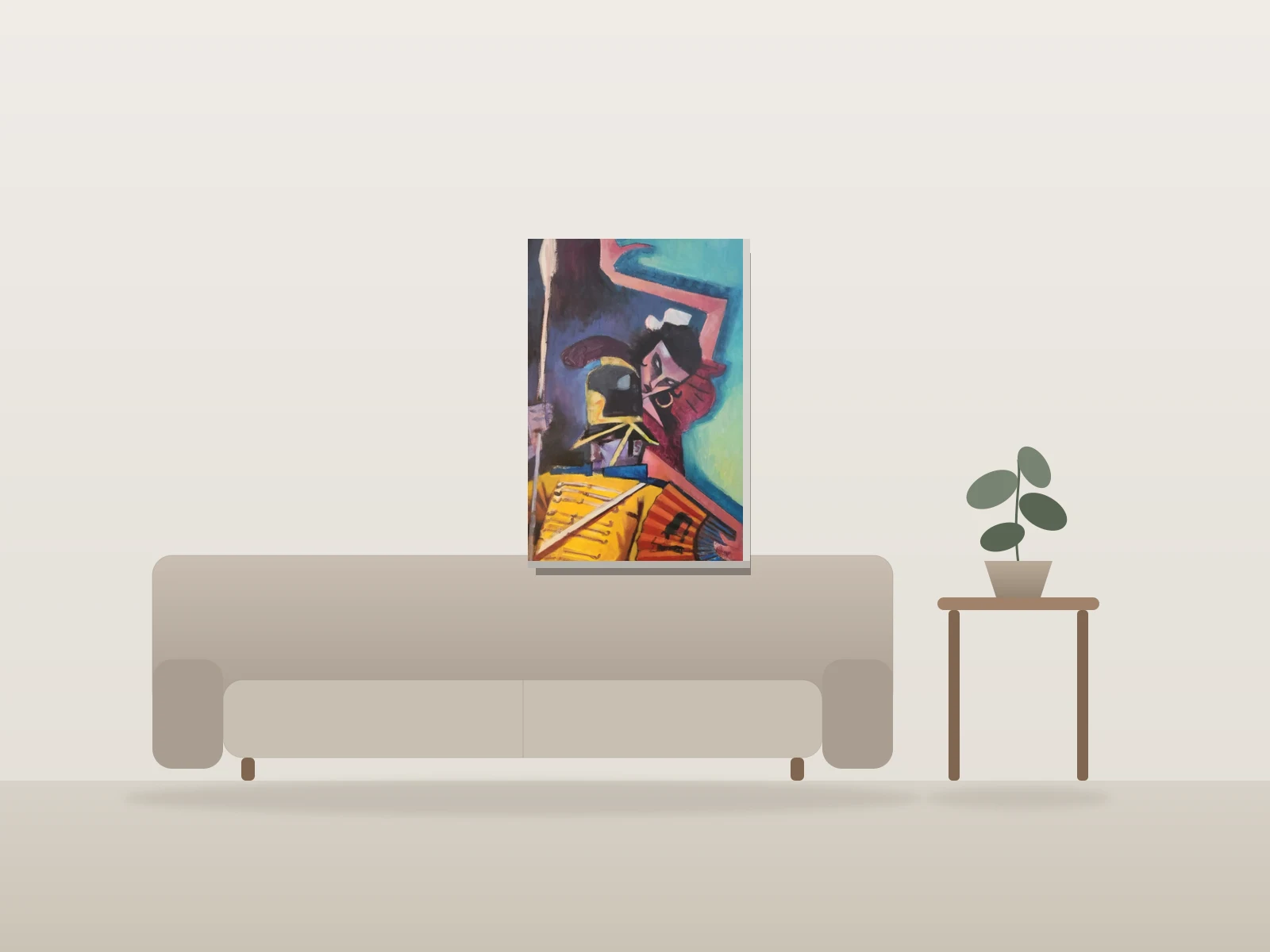 Clair de lune by Charlie Ramos shown to scale in a room
