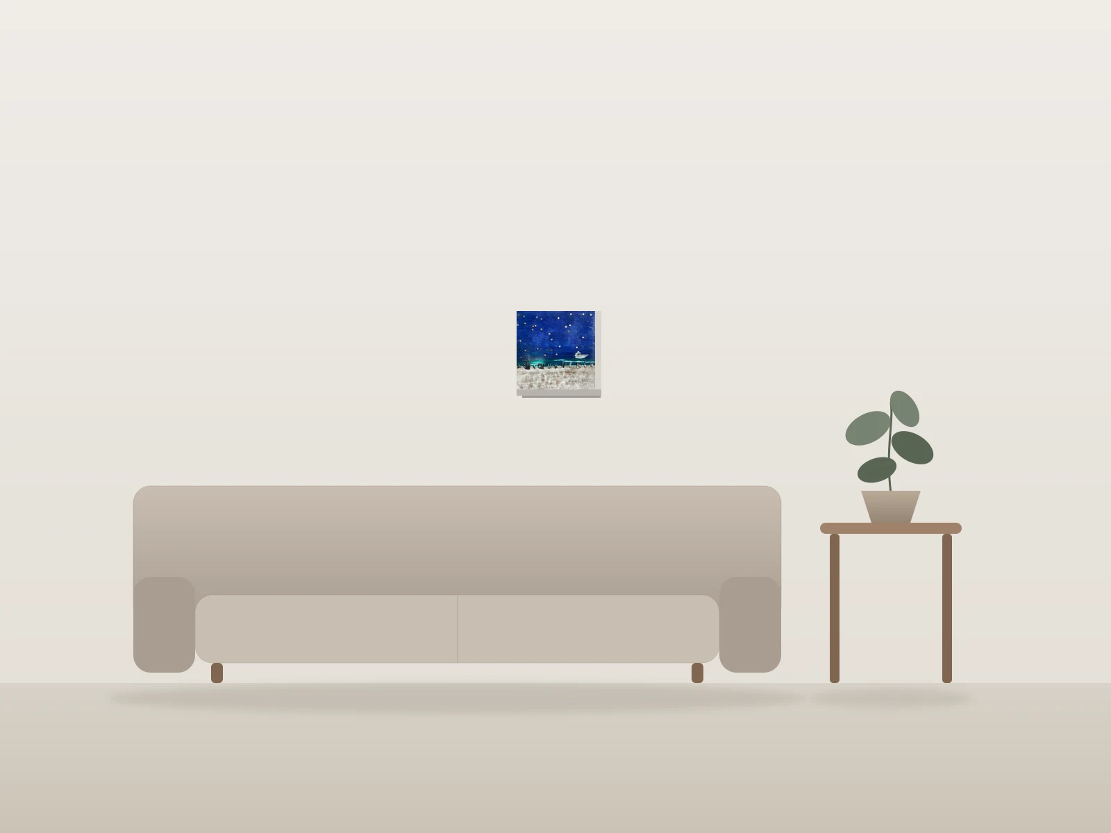 Lueur bleutée by cathyjolicoeur shown to scale in a room