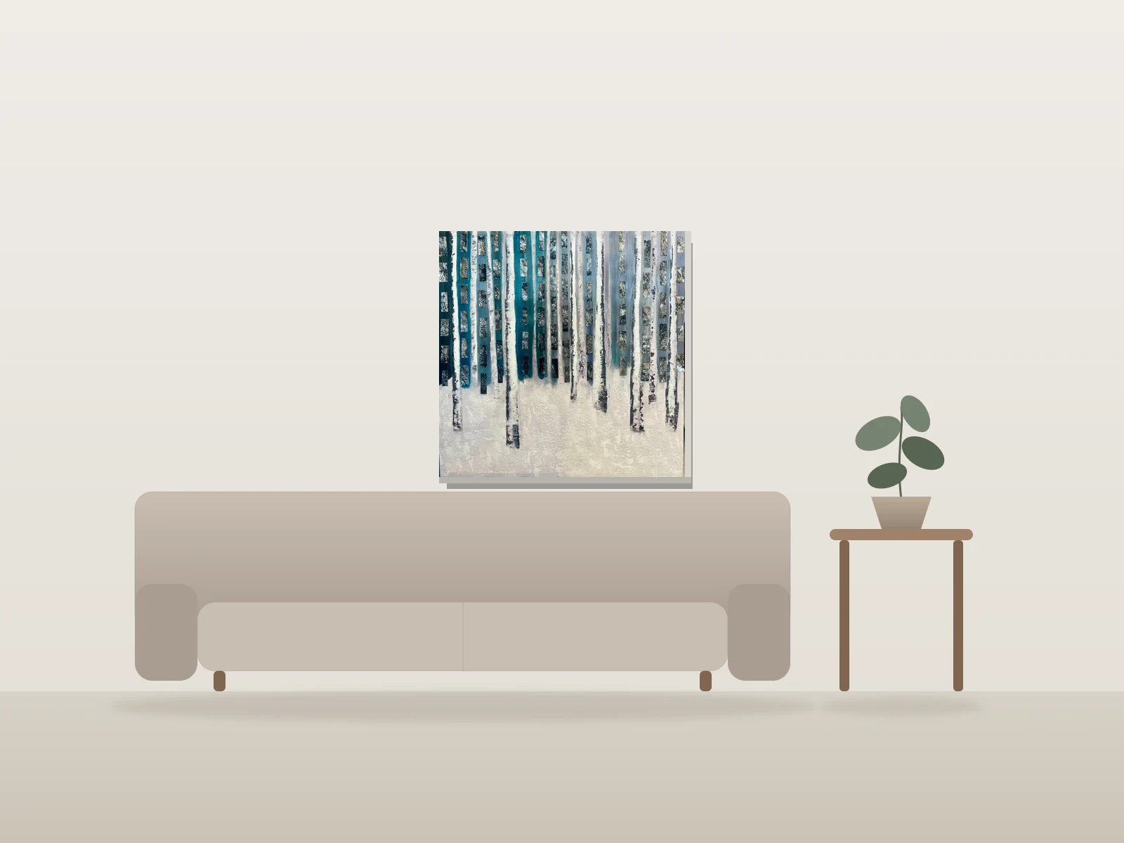 Lueur bleutée by cathyjolicoeur shown to scale in a room