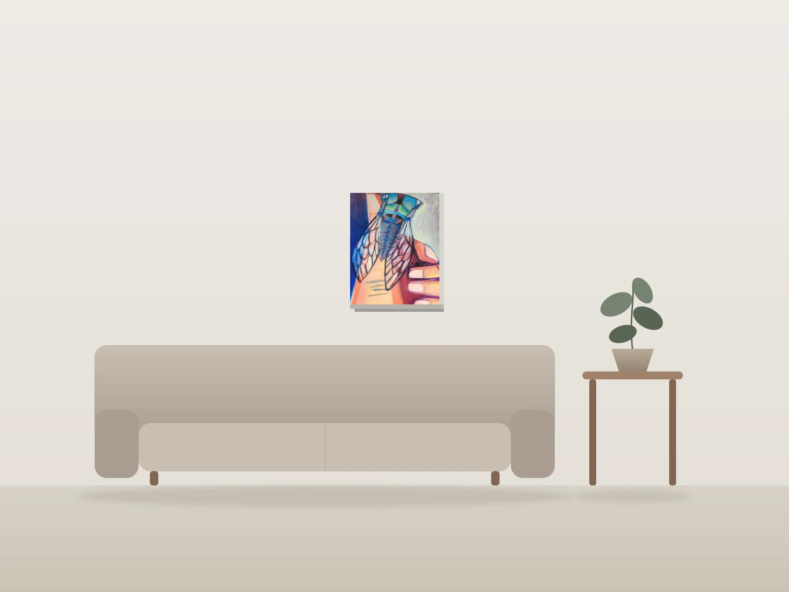 Cigale by Charlie Ramos shown to scale in a room
