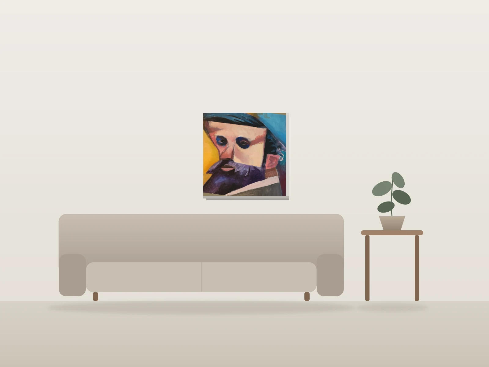 Antoni Gaudi by Charlie Ramos shown to scale in a room