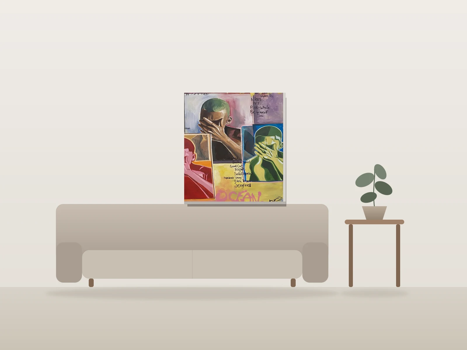 Sans titre by Chloe Duval shown to scale in a room