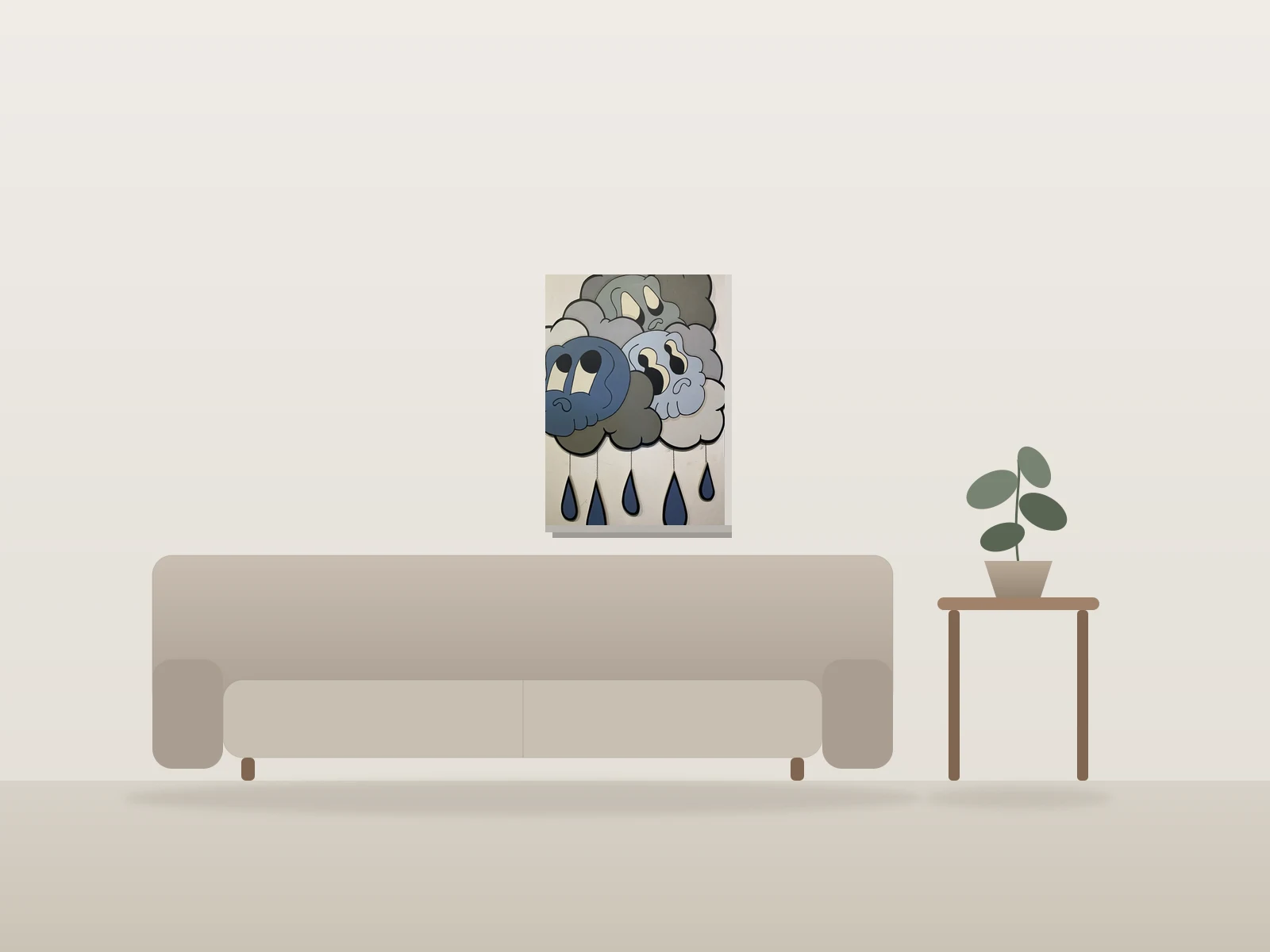 Sans titre by Lost Claws shown to scale in a room