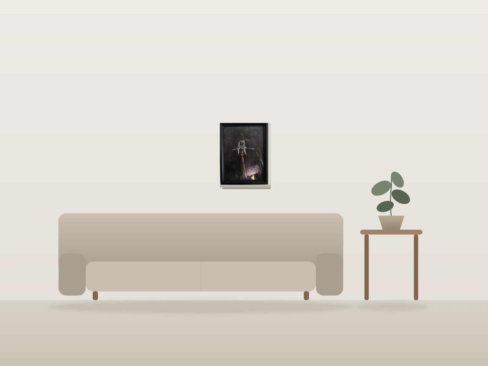 Sorcière classique by Simon Sauvageau shown to scale in a room
