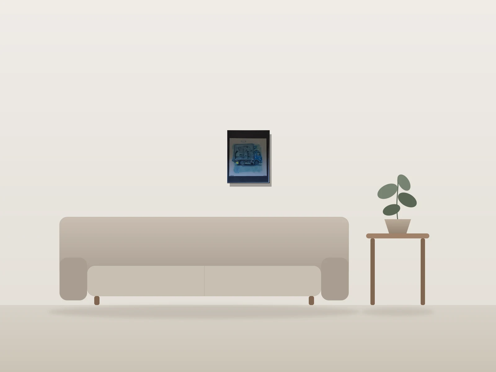 Sans titre by Timoh Garcia shown to scale in a room