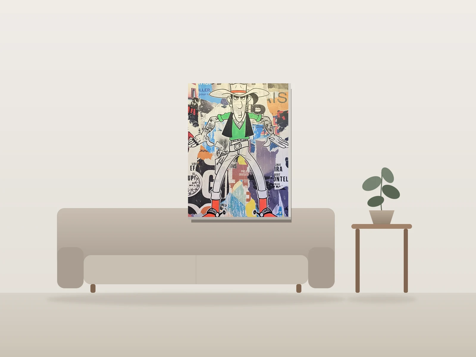 Sans titre by Miste Project shown to scale in a room