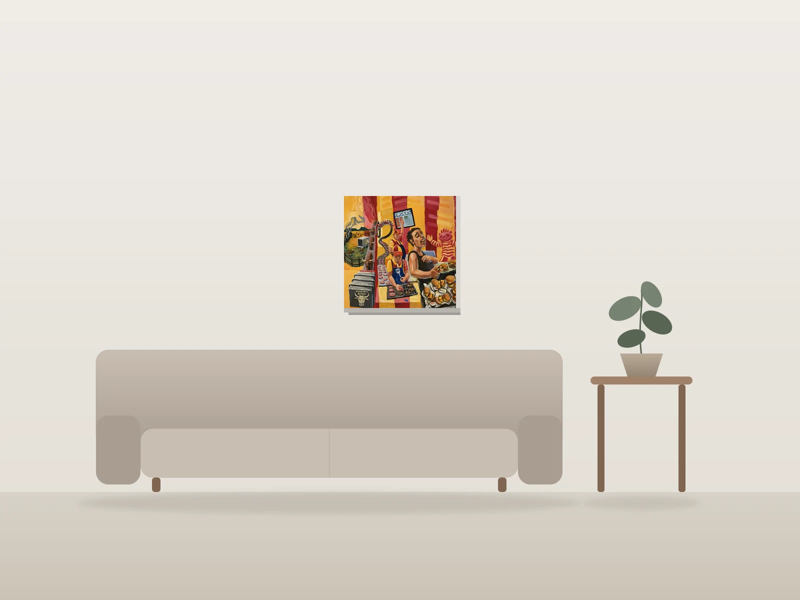 Sans titre by Grils shown to scale in a room