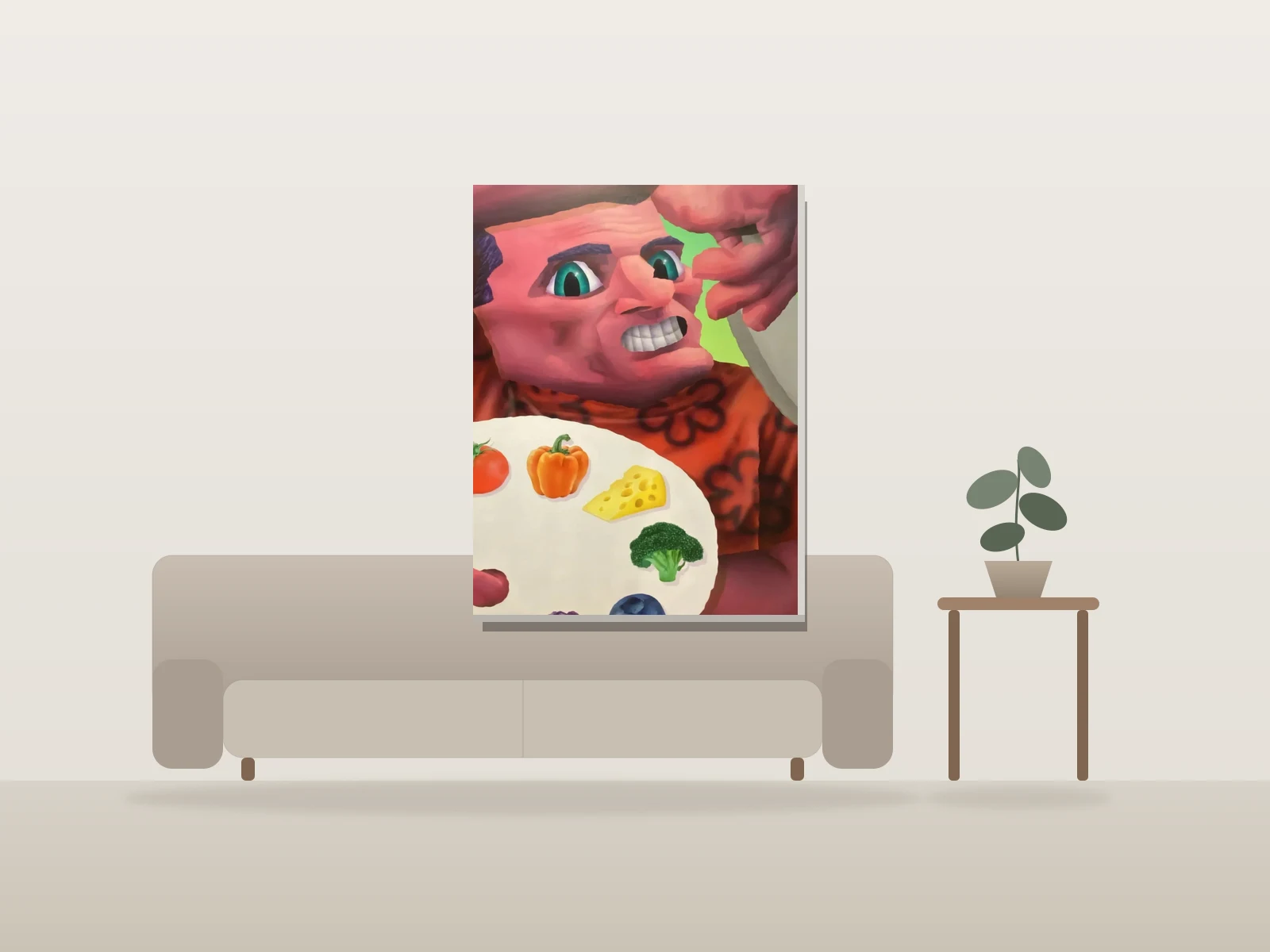 Sans titre by Vincent Arnold shown to scale in a room