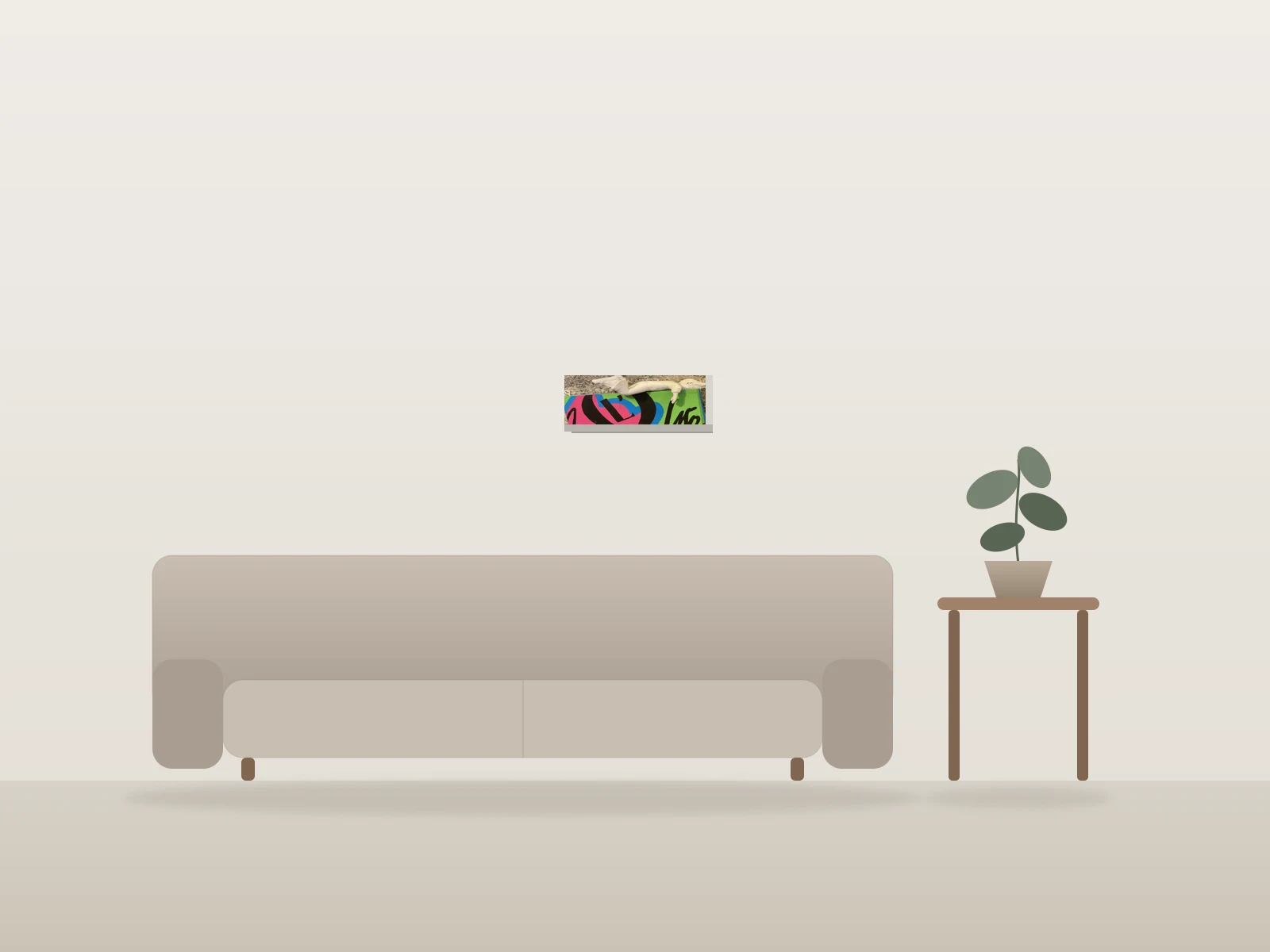 Sans titre by Verdier shown to scale in a room