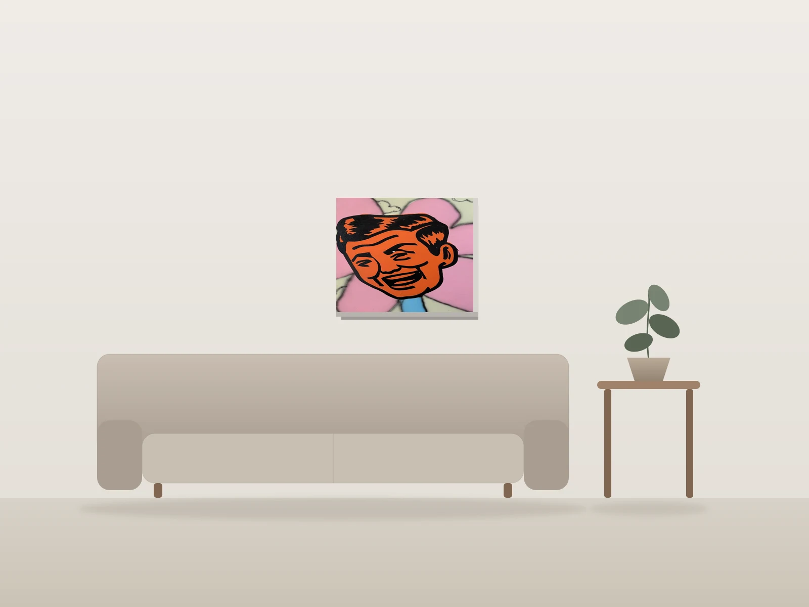 Sans titre by Verdier shown to scale in a room