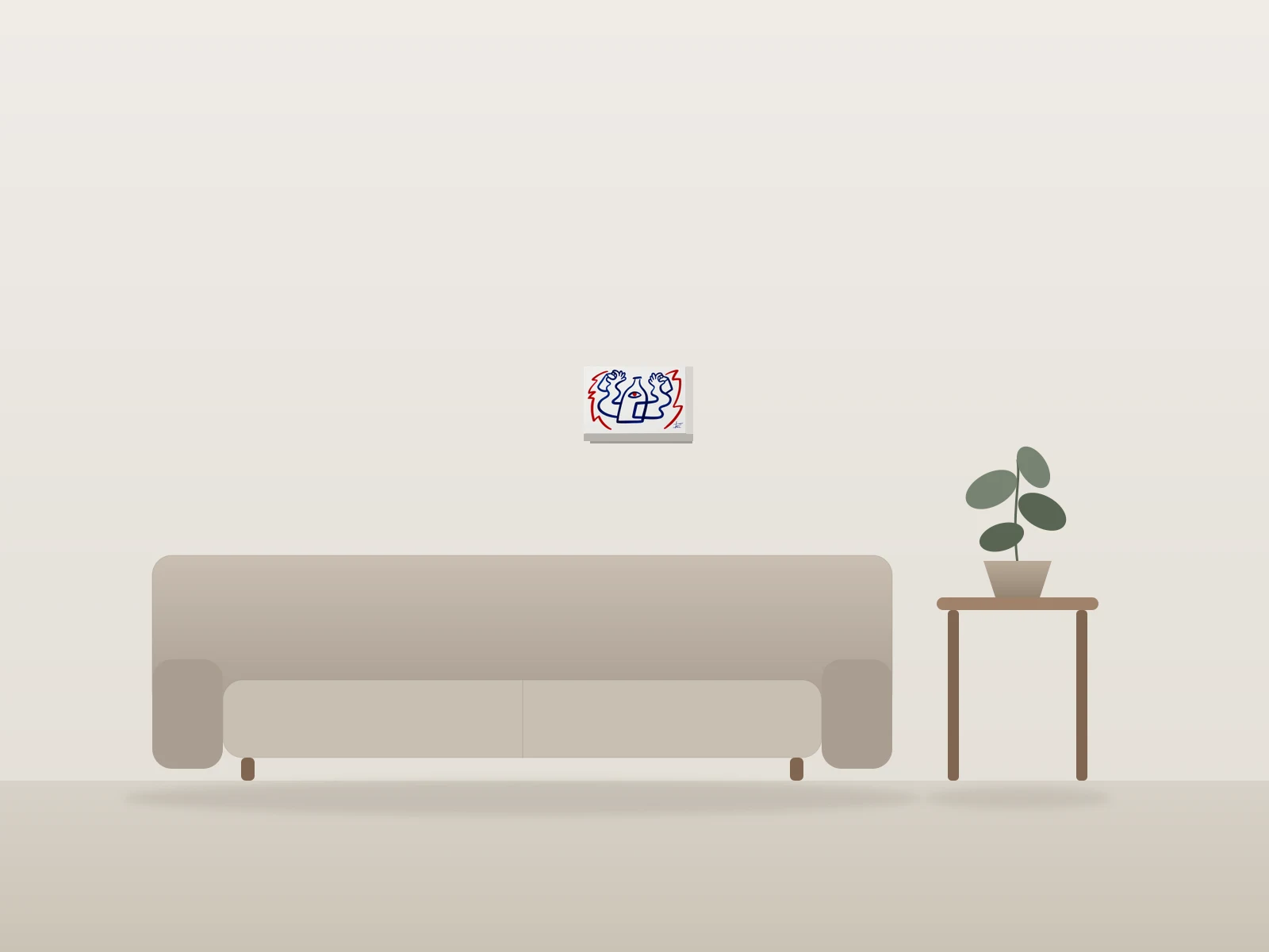Le artiste de rue II by thefakemuseum shown to scale in a room