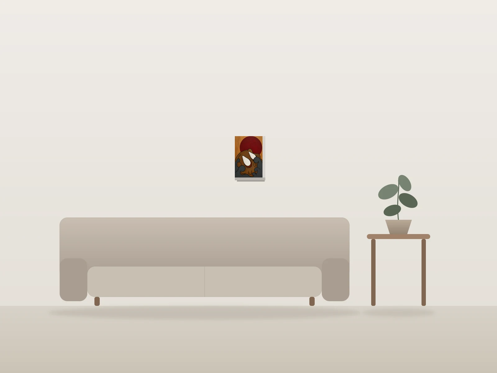 Sans titre by Lost Claws shown to scale in a room