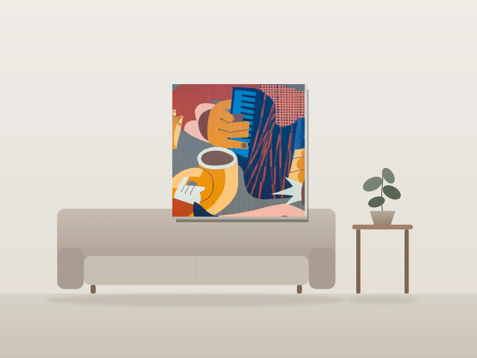 Sans titre by Borris shown to scale in a room