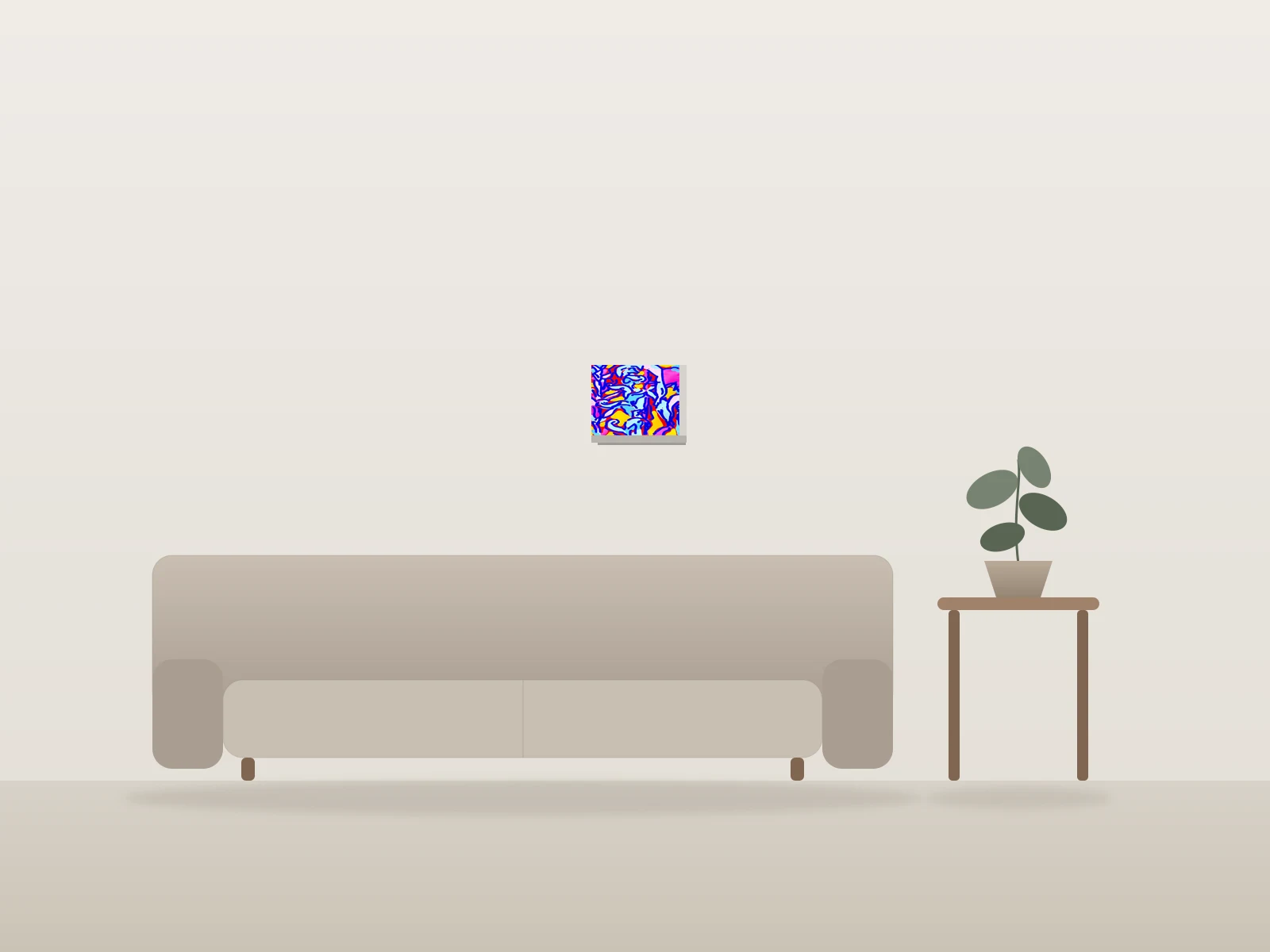Sans titre by Gavlois shown to scale in a room