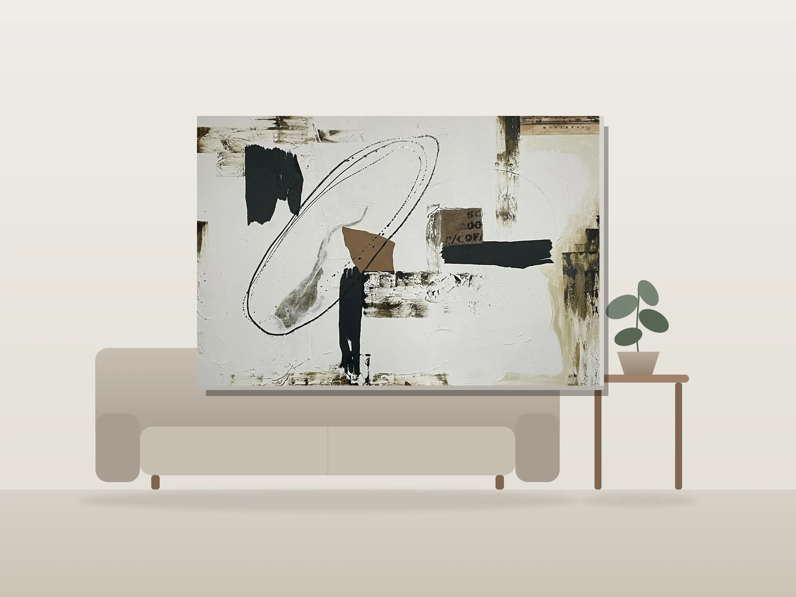 Intemporalium by Rousso artiste shown to scale in a room