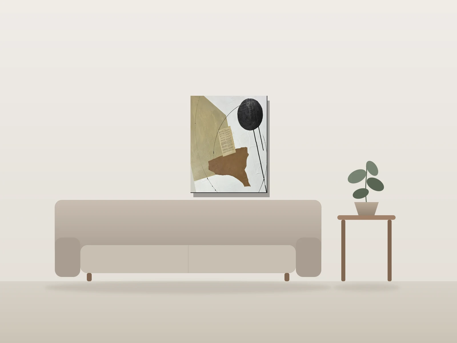 Auteurs dramatiques by Rousso artiste shown to scale in a room