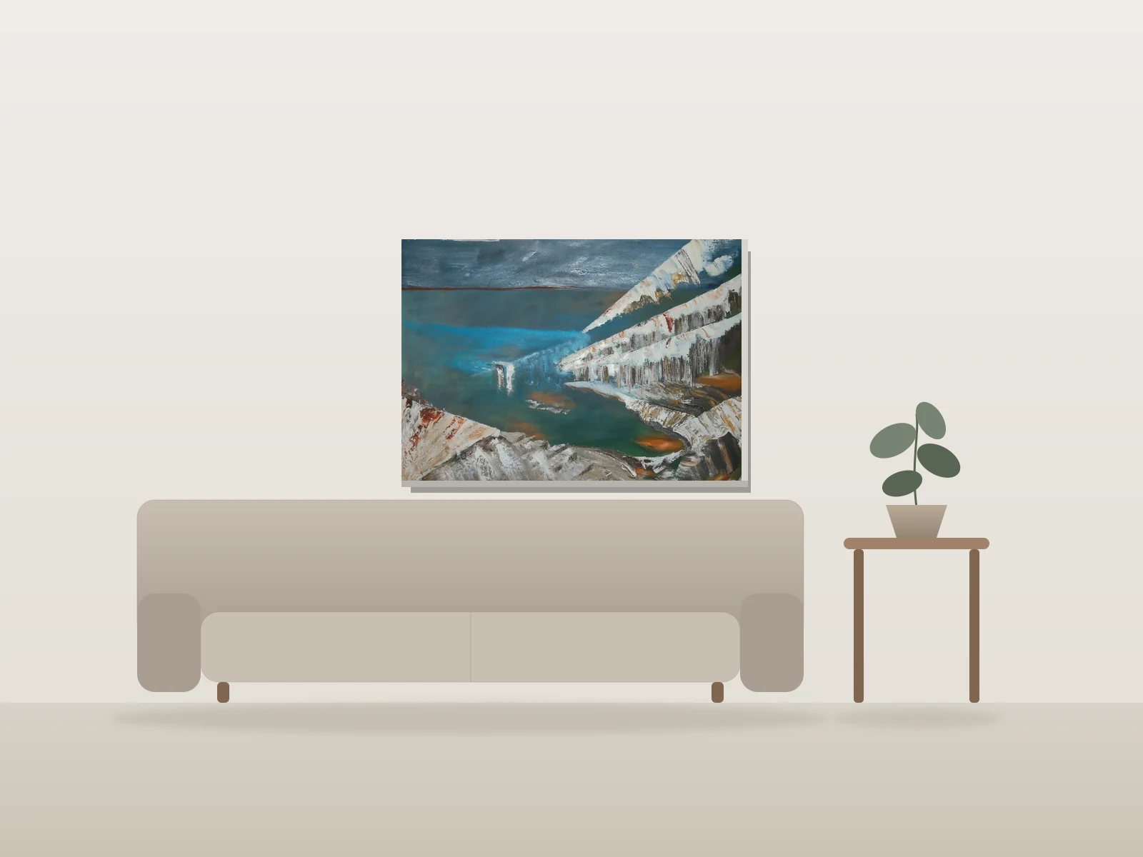 Saccaderez by Nadim shown to scale in a room