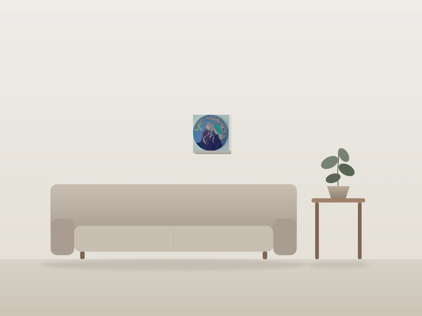 Perséphone by Vey shown to scale in a room