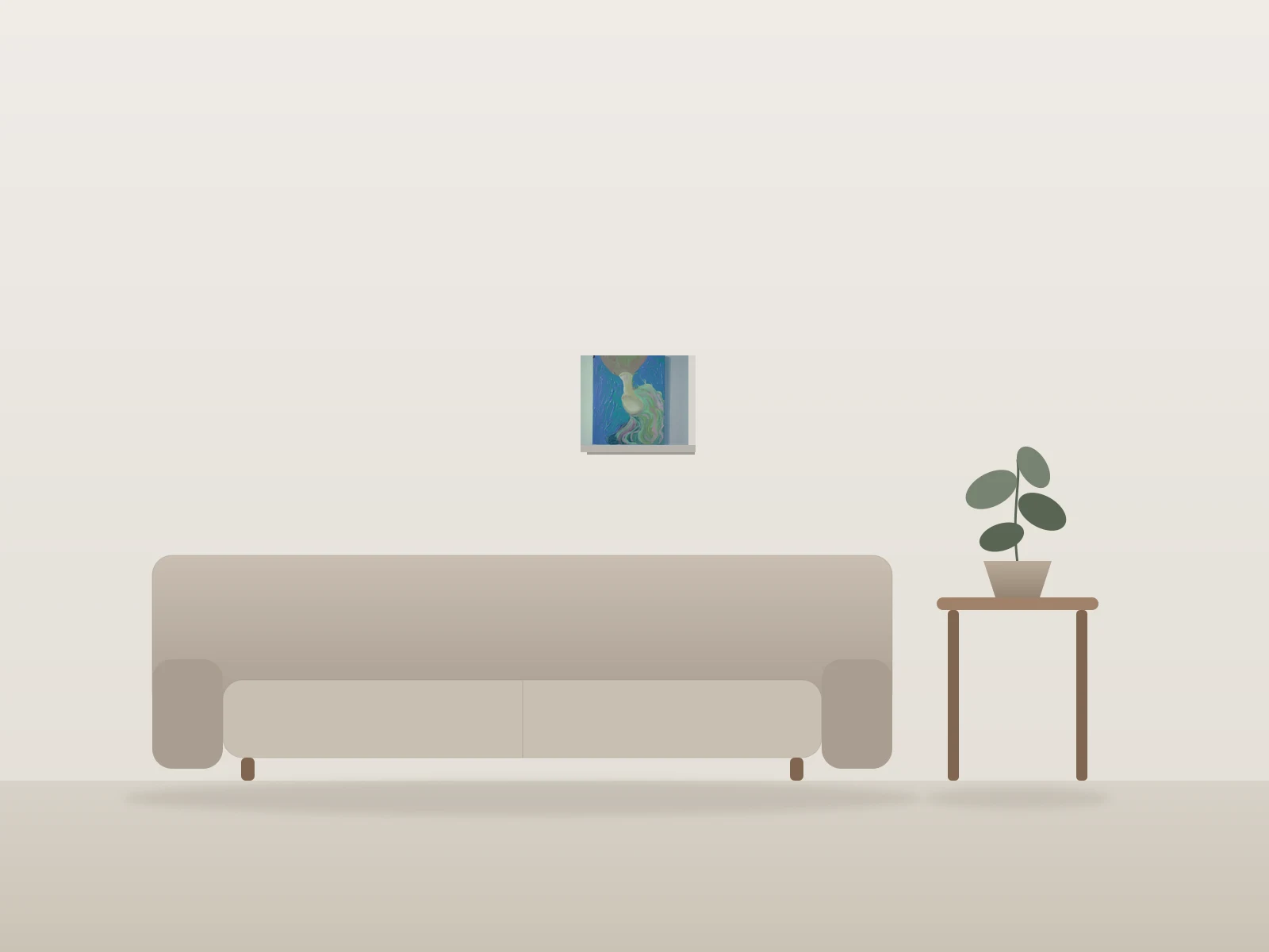 Pastel et bonbon by Vey shown to scale in a room