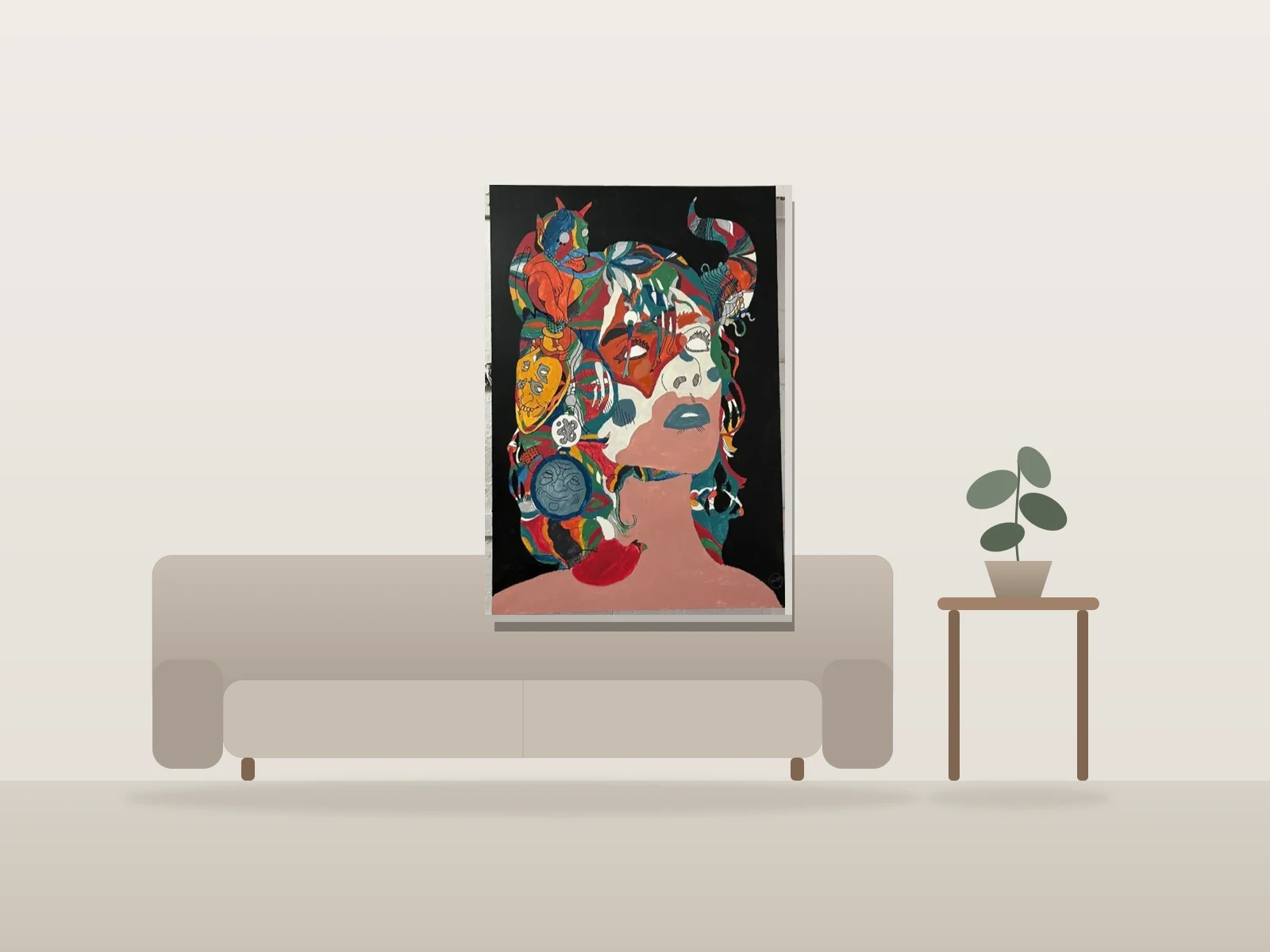 Enveloppe royale by GWAN shown to scale in a room