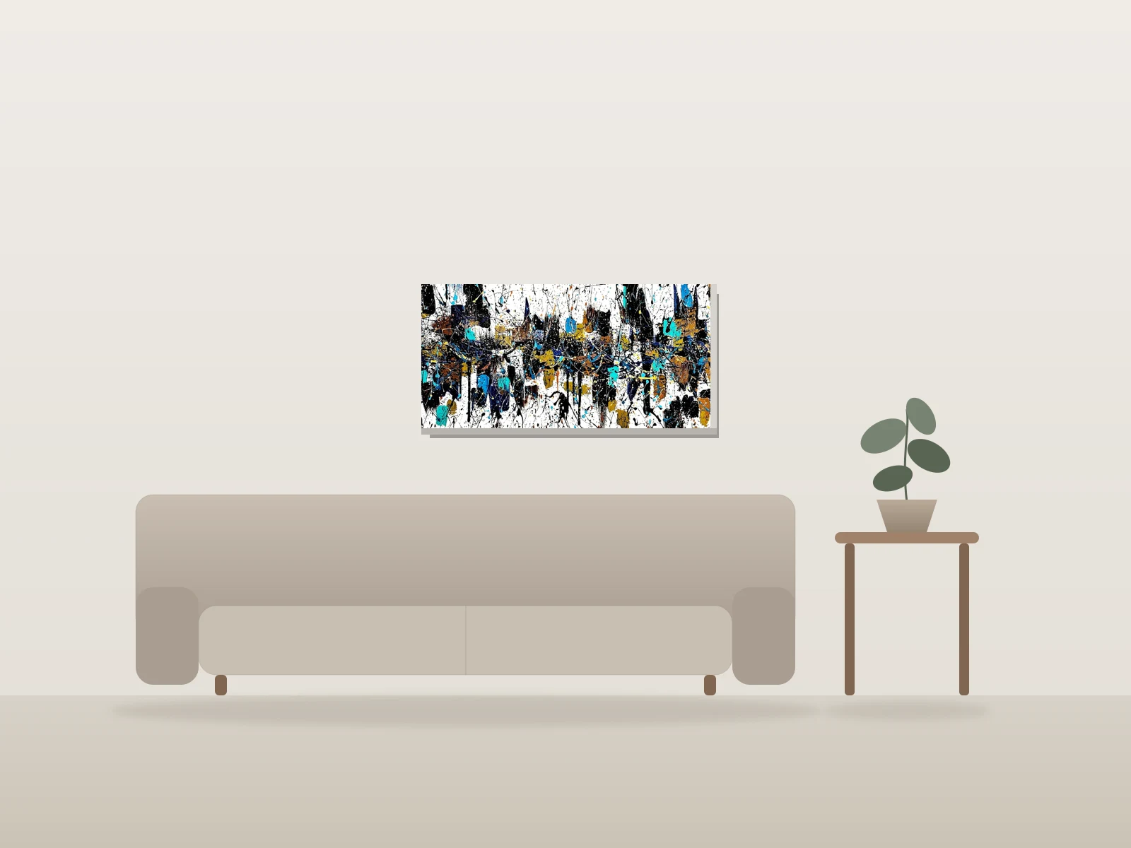Horizon 1 by Charles Drapeau shown to scale in a room