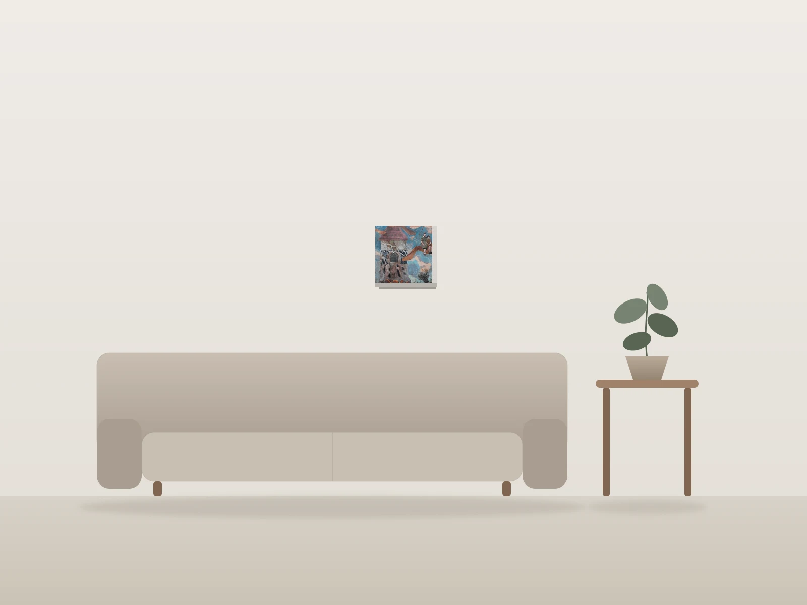 Voltige by Isa C artiste shown to scale in a room