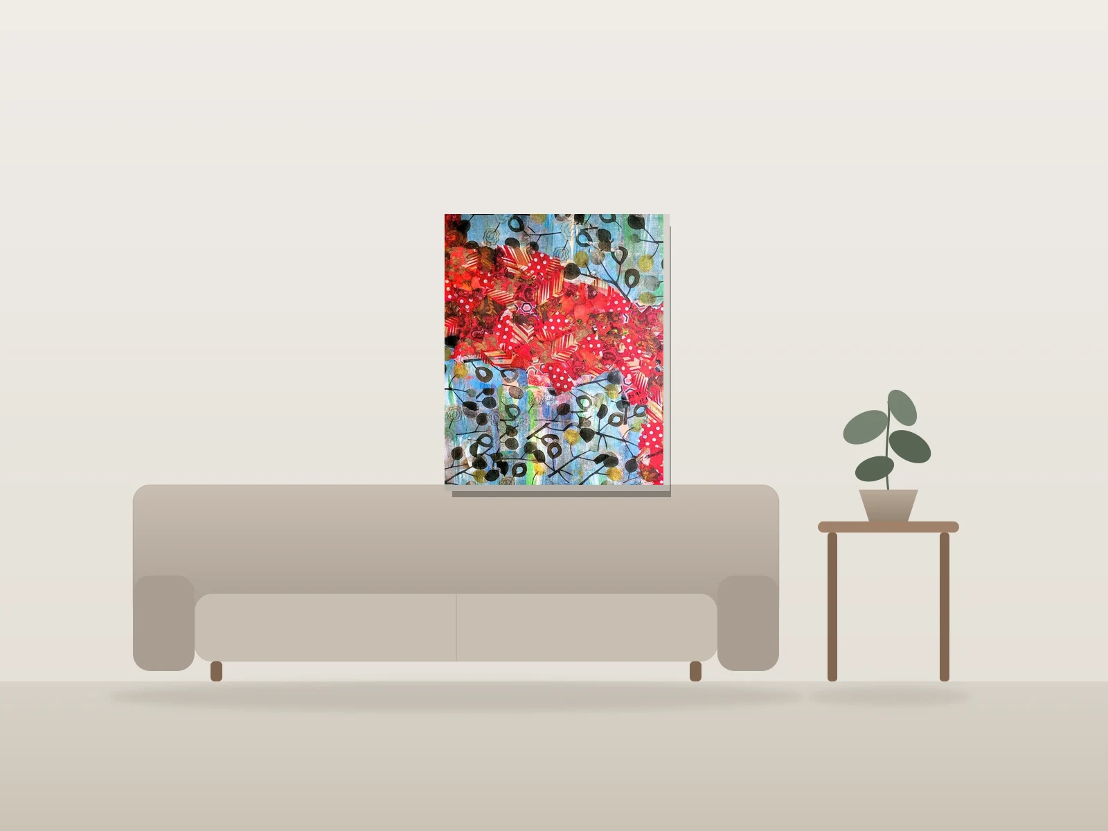 Ma vague by Nathalie Albertini shown to scale in a room