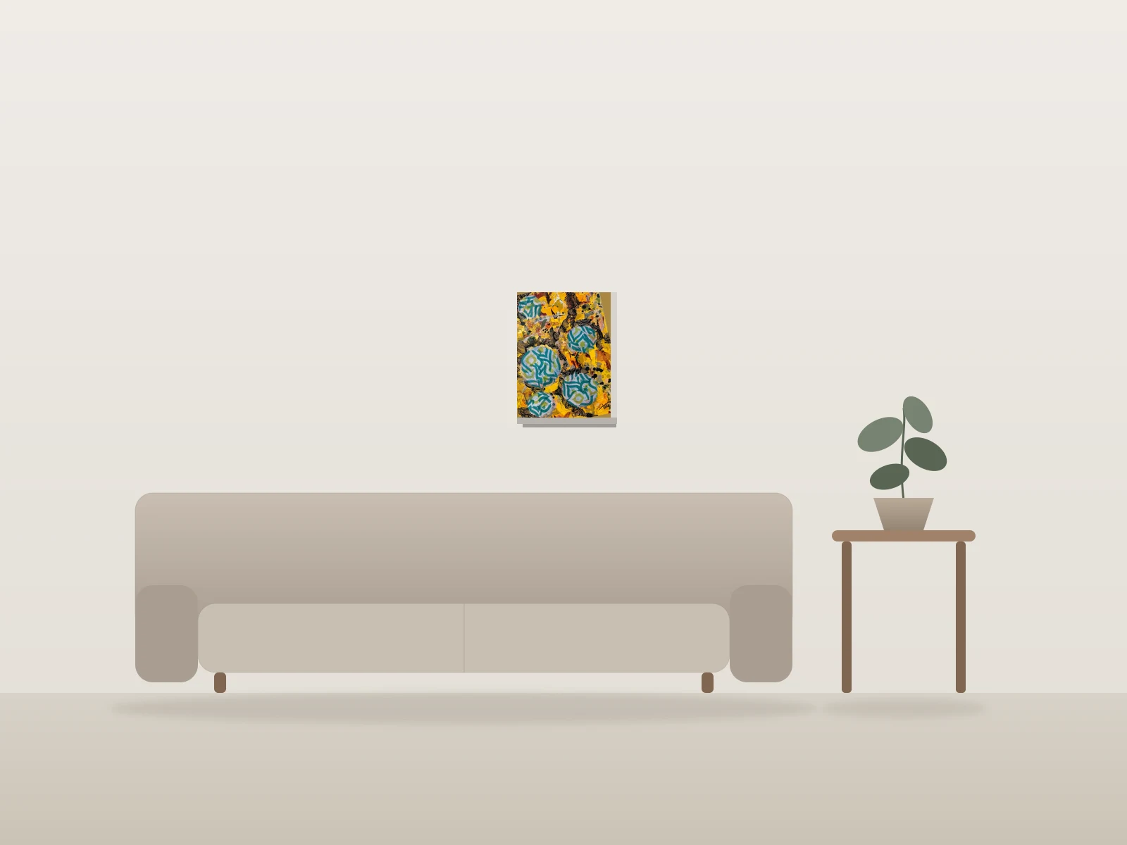 Les quilles by Nathalie Albertini shown to scale in a room