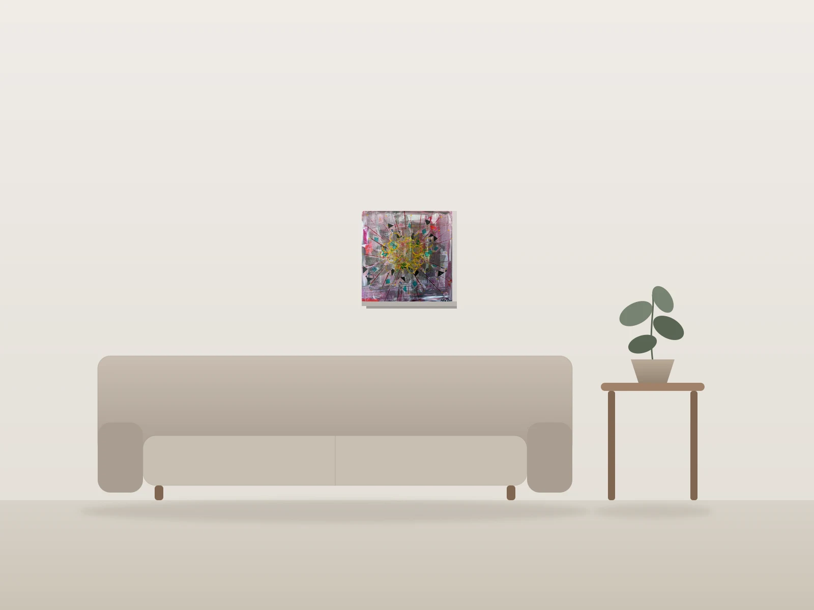 Un souci radieux by Nathalie Albertini shown to scale in a room