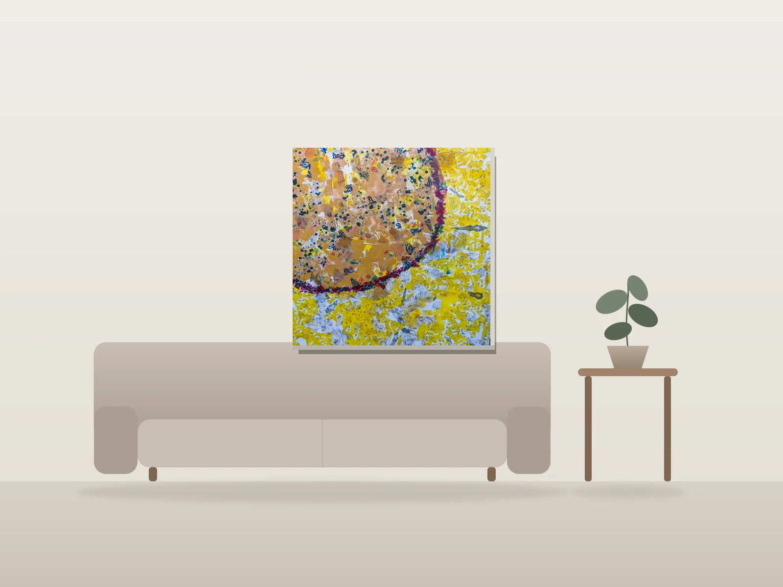 Fécondation by Nathalie Albertini shown to scale in a room