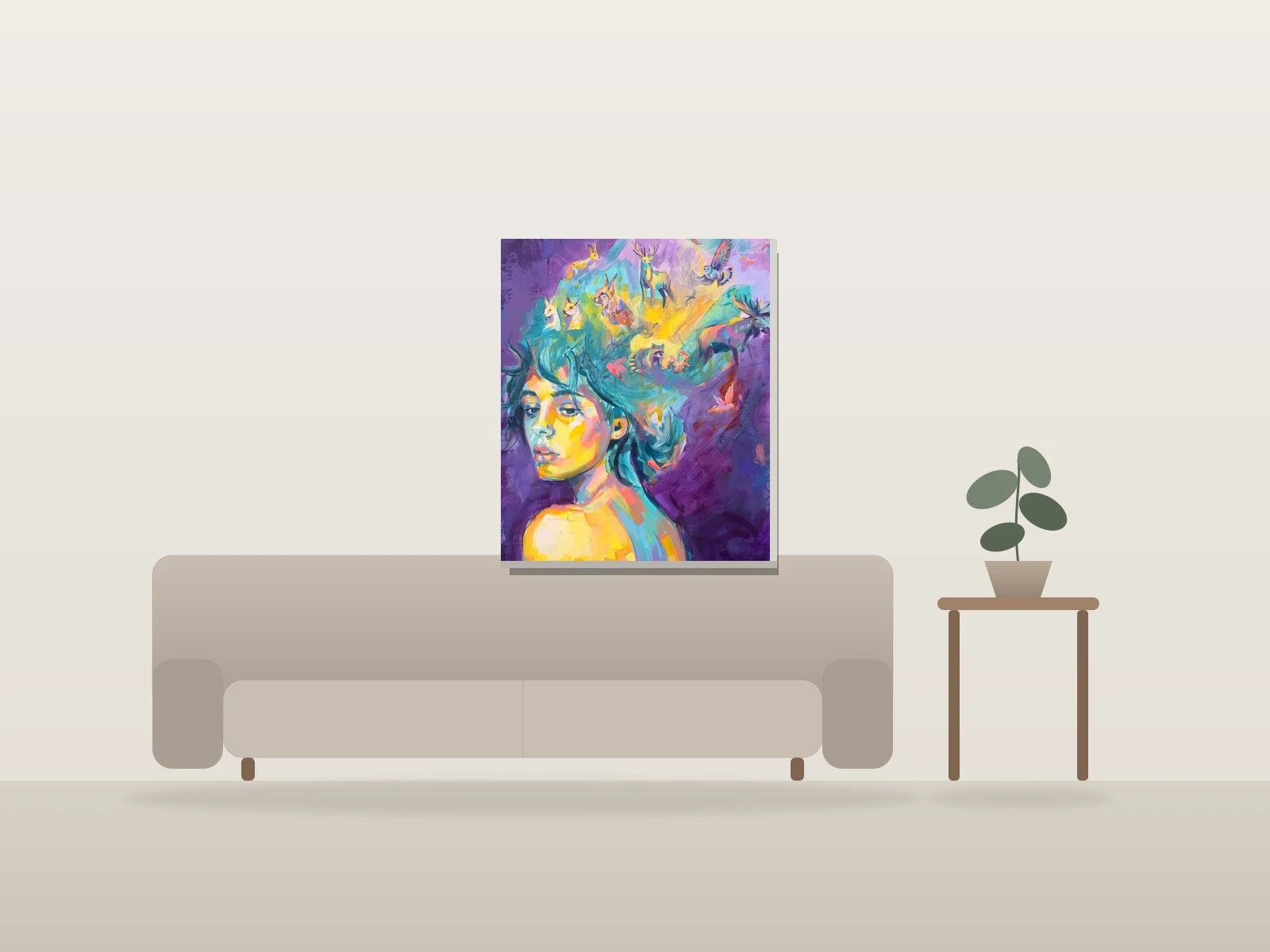 Vestige by Mélisss shown to scale in a room