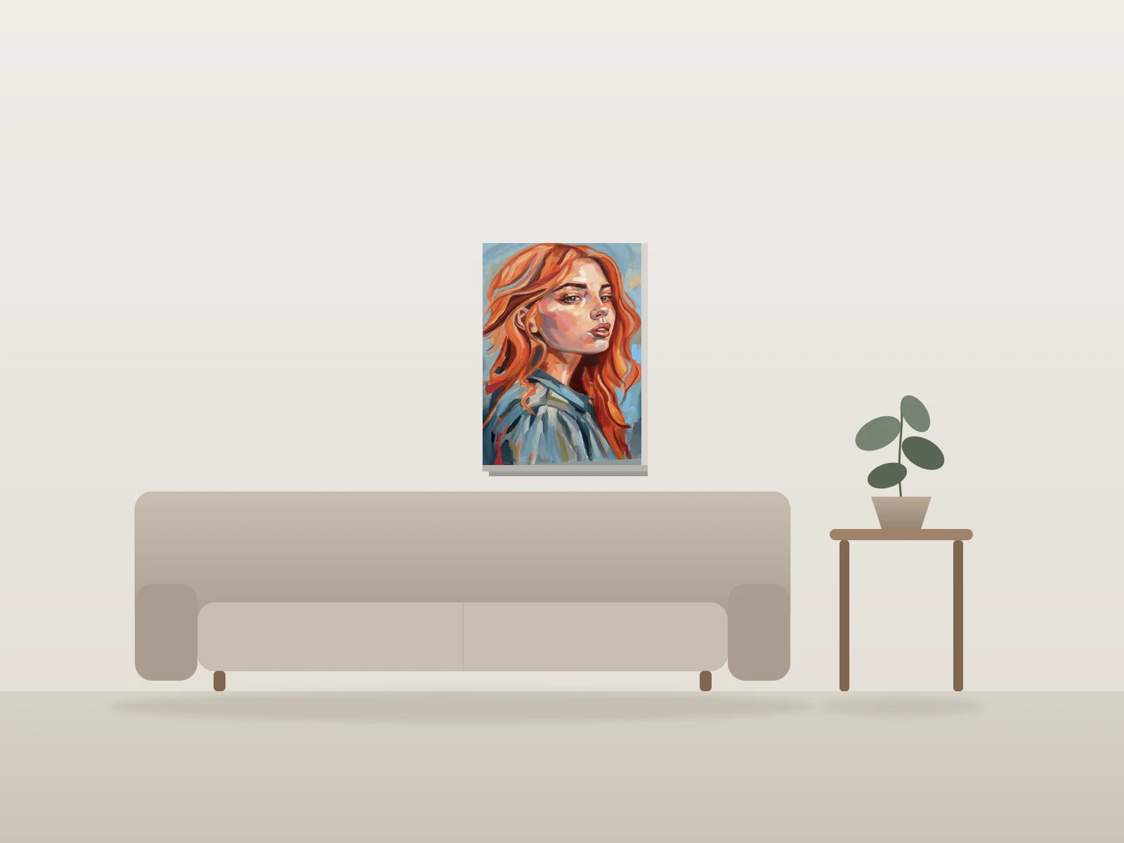 Le rouge est une humeur by Mélisss shown to scale in a room