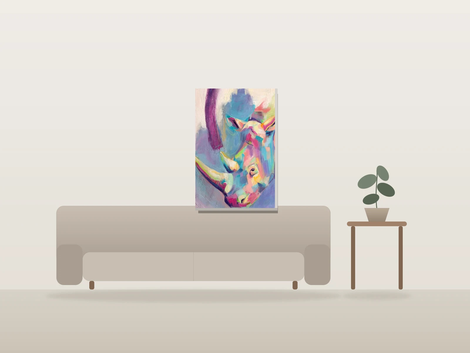 Frontière by Mélisss shown to scale in a room