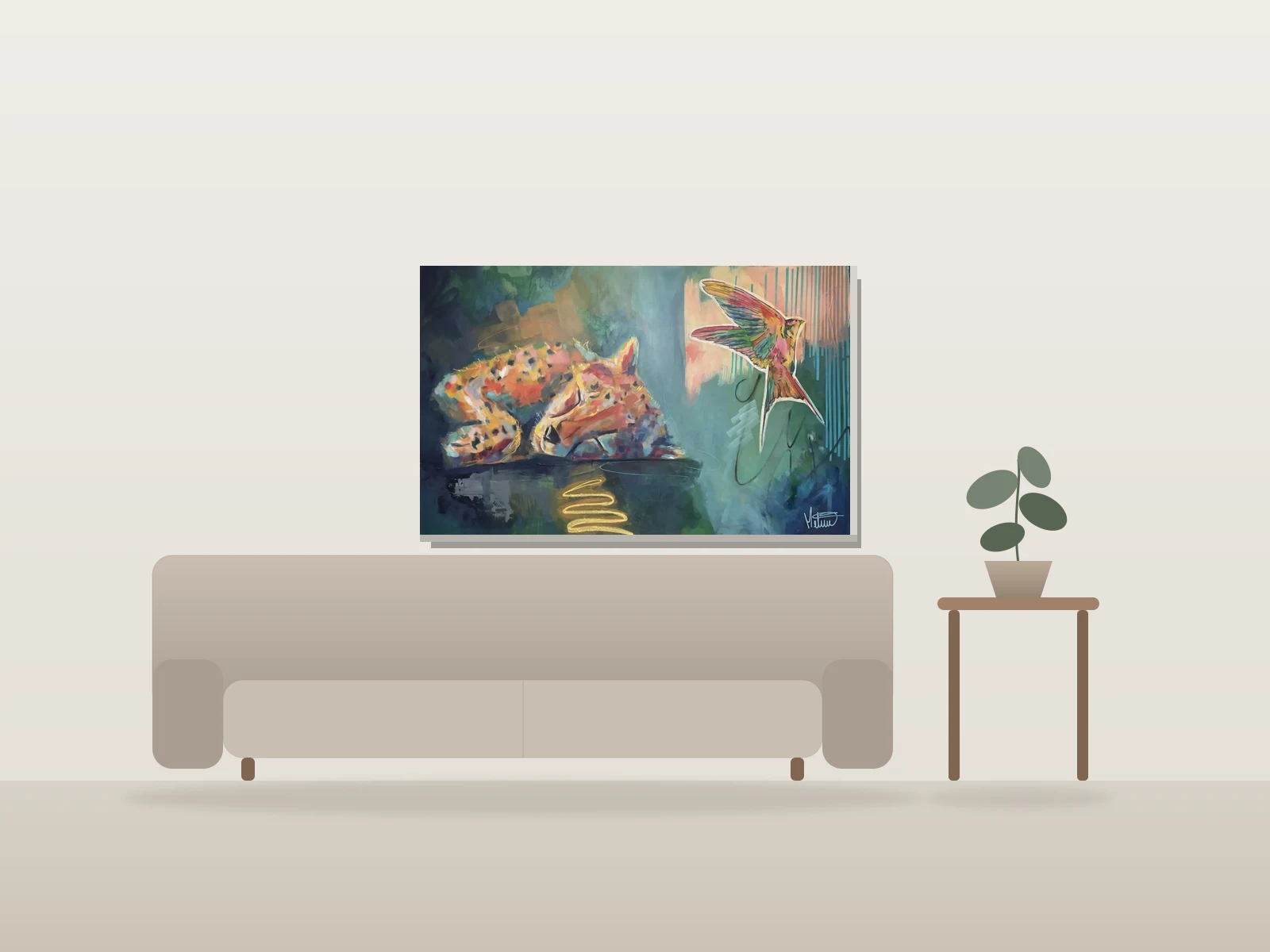 Zone 0 by Mélisss shown to scale in a room