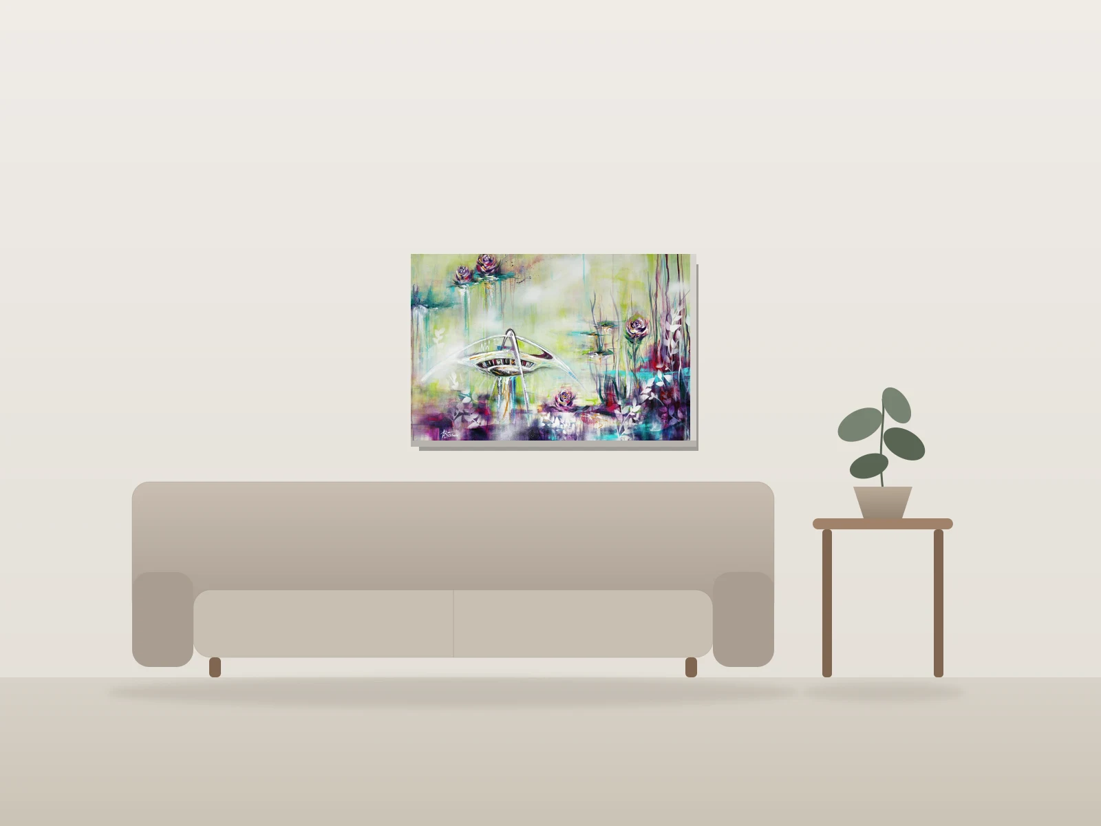 LAX IX by Angela Bisson shown to scale in a room