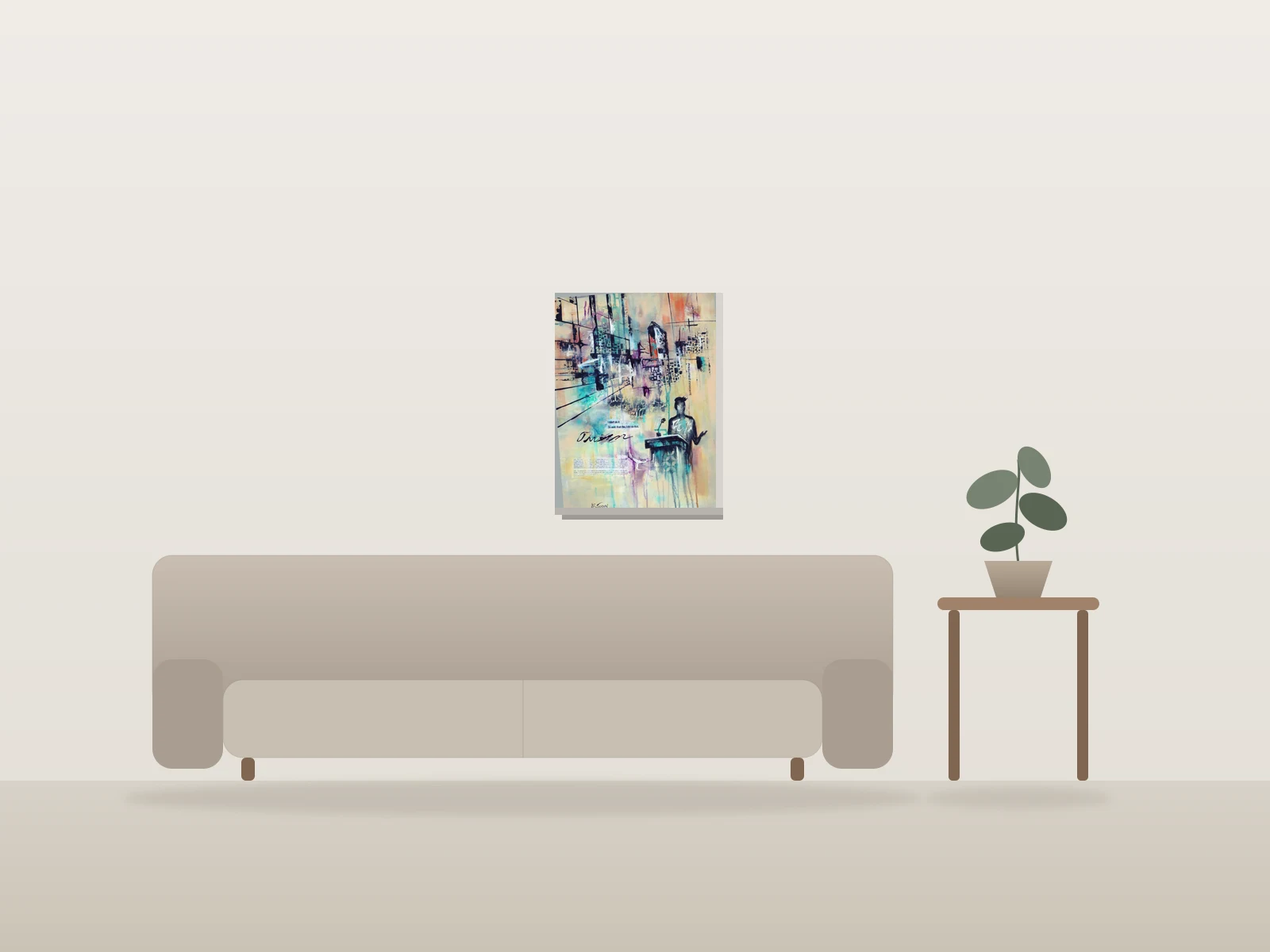 Présumé innocent by Angela Bisson shown to scale in a room