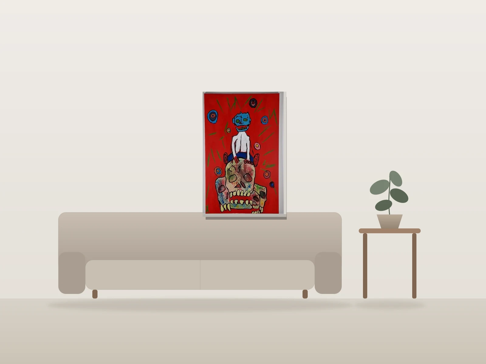 Je veux être comme toi by Naqo shown to scale in a room