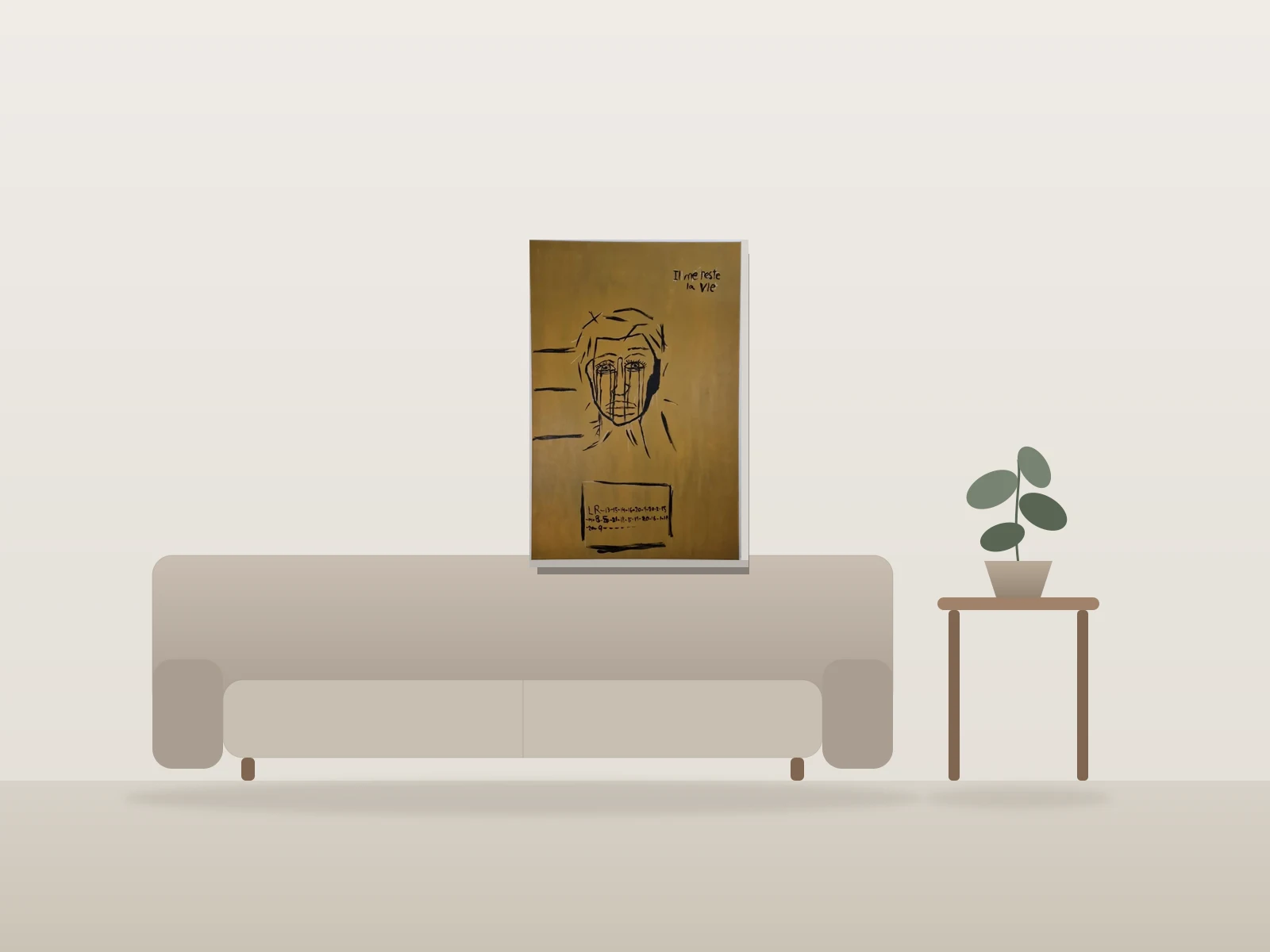 Il me restait l’oubli by Naqo shown to scale in a room
