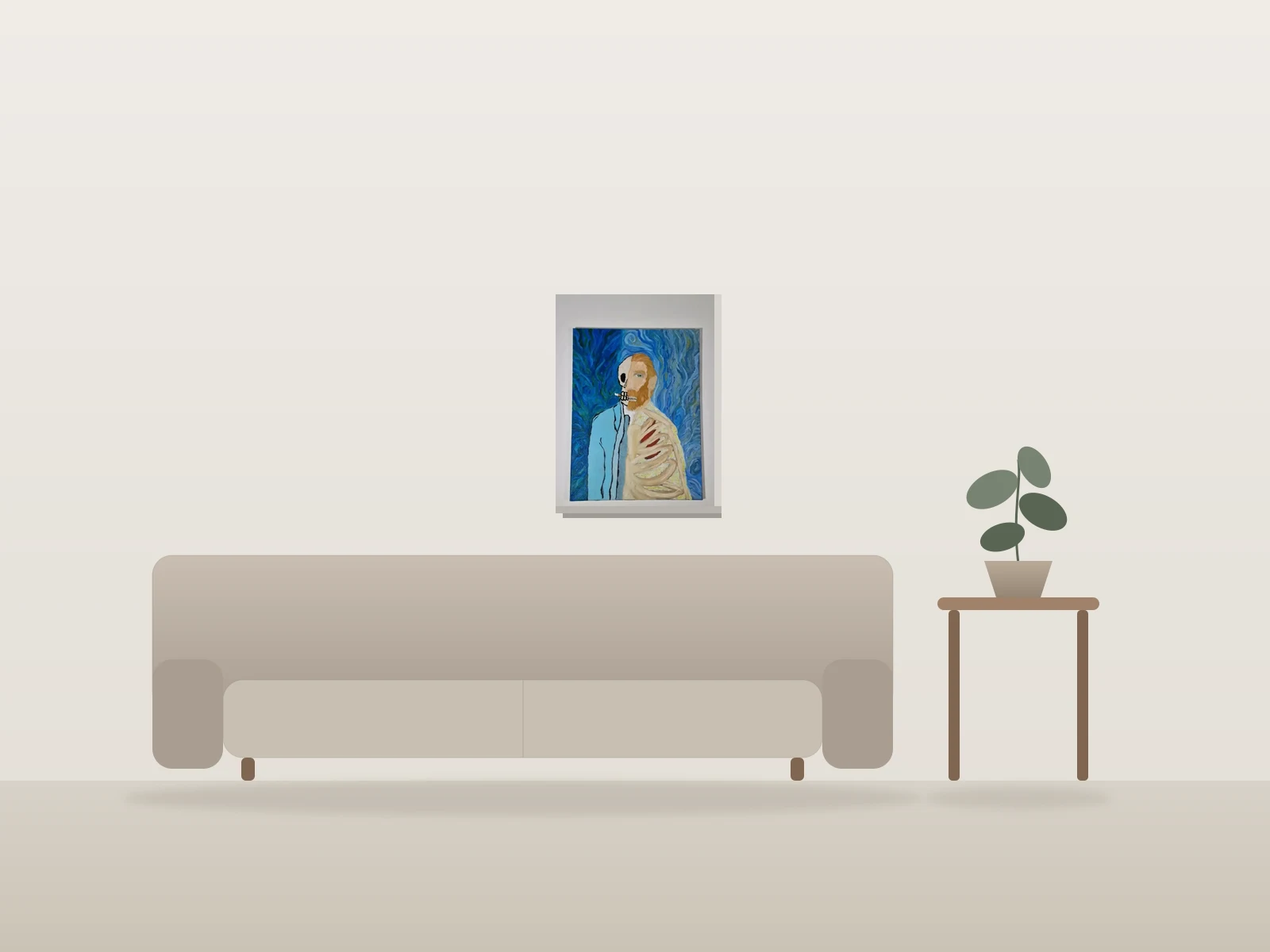 Reconnaissance (après) by Naqo shown to scale in a room