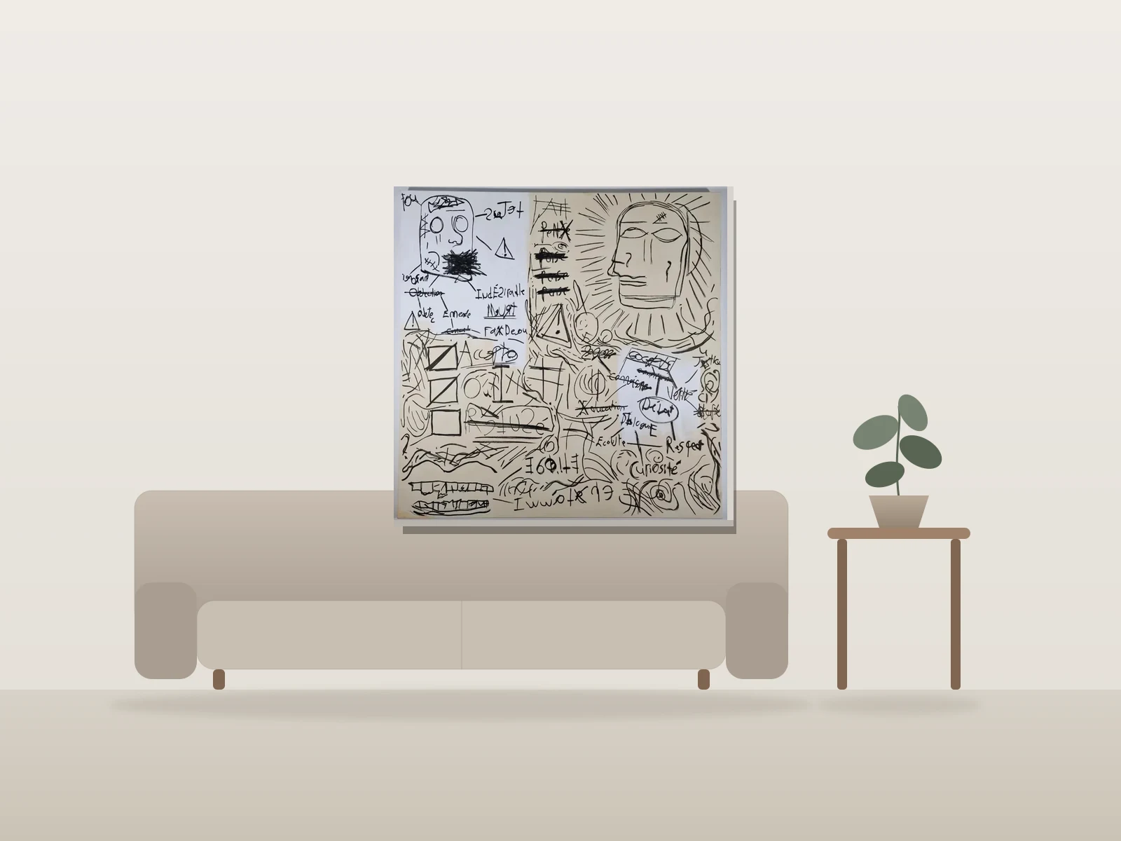 Le Monstre by Naqo shown to scale in a room
