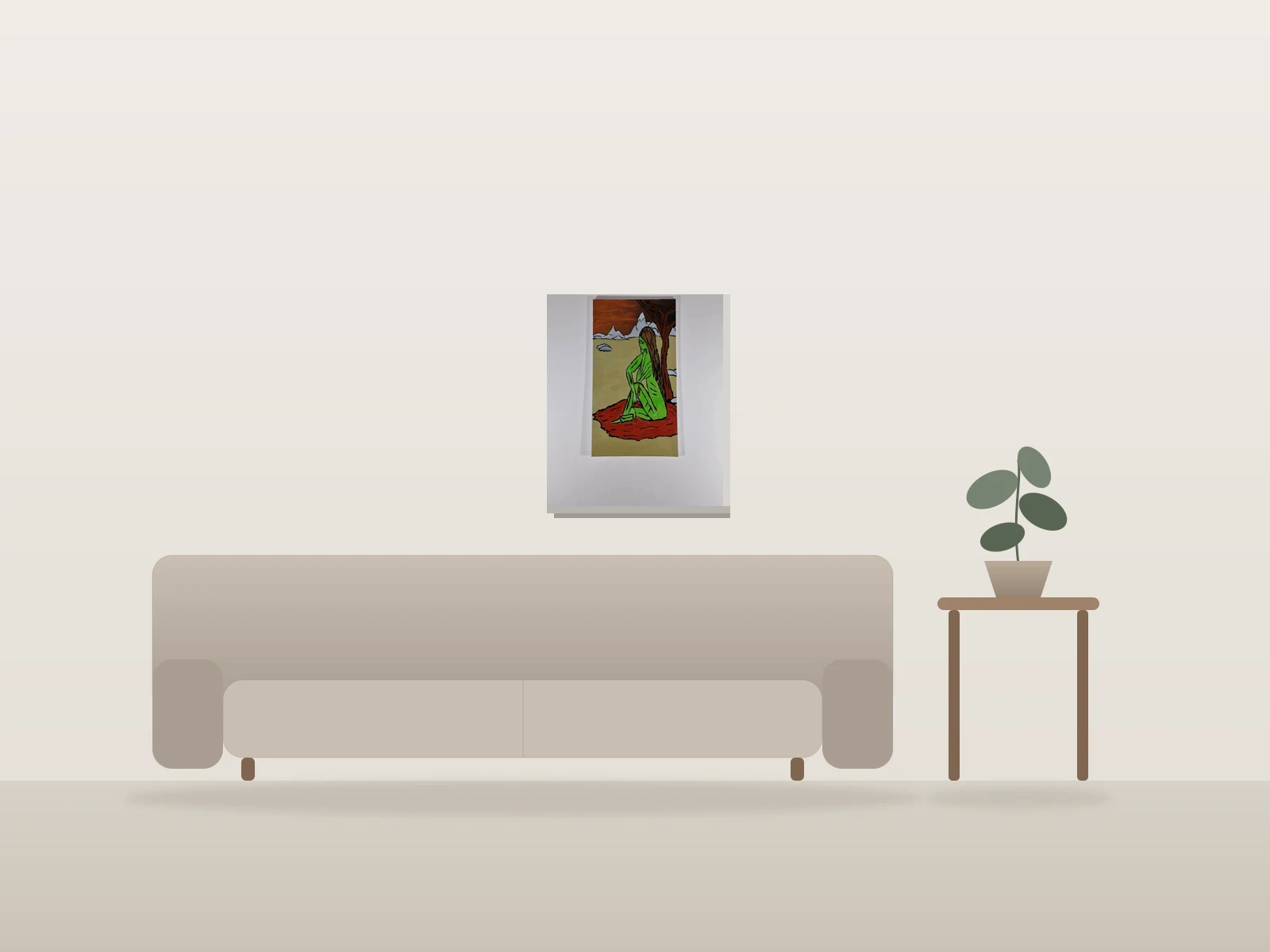 Si j'avais su by Naqo shown to scale in a room