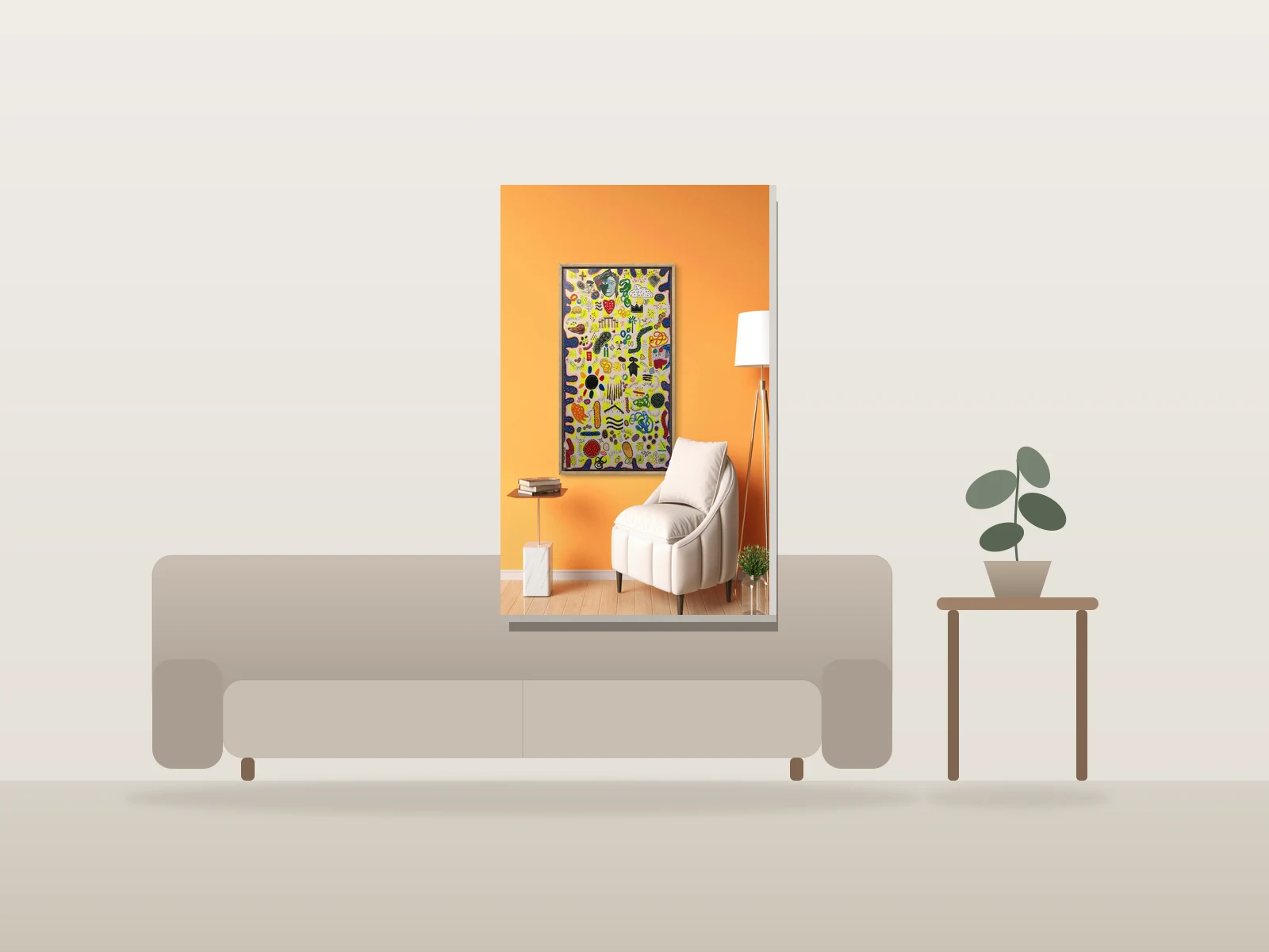 Barcelone by Pascal Tanguay shown to scale in a room