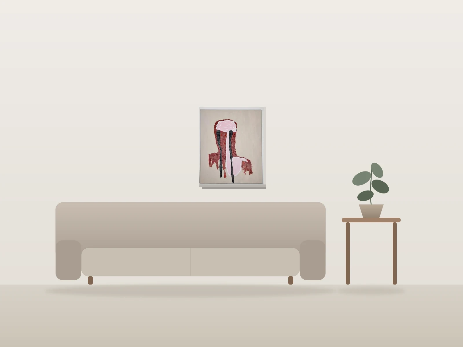 Tu me dirais-tu ? by Naqo shown to scale in a room