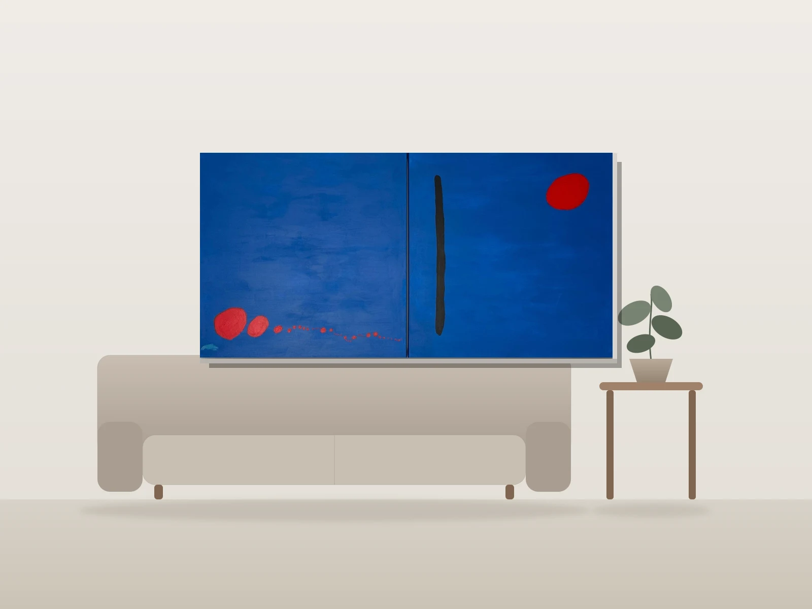 Le récif by Pascal Tanguay shown to scale in a room