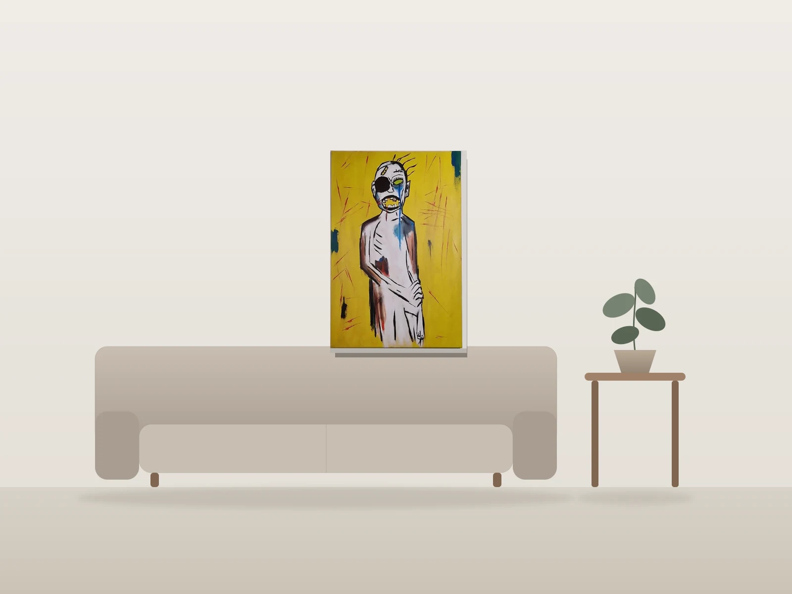 Je suis tellement désolée by Naqo shown to scale in a room