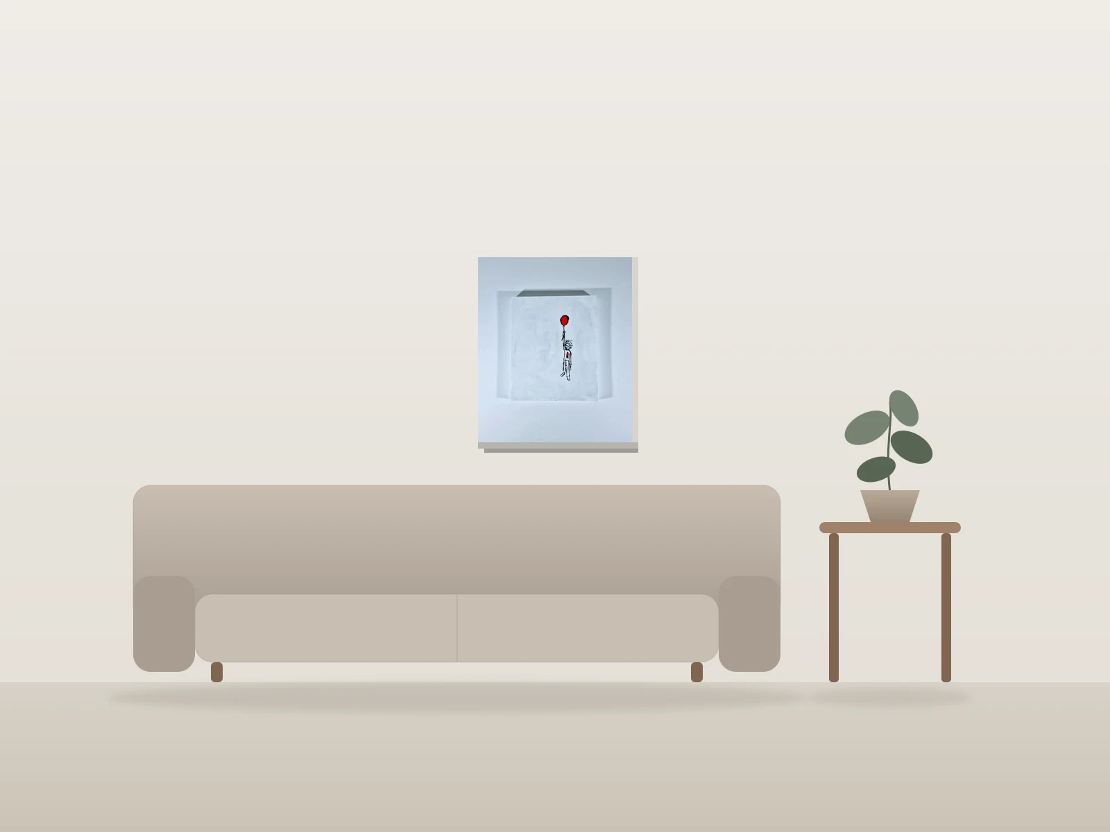 Je veux ton amour by Naqo shown to scale in a room