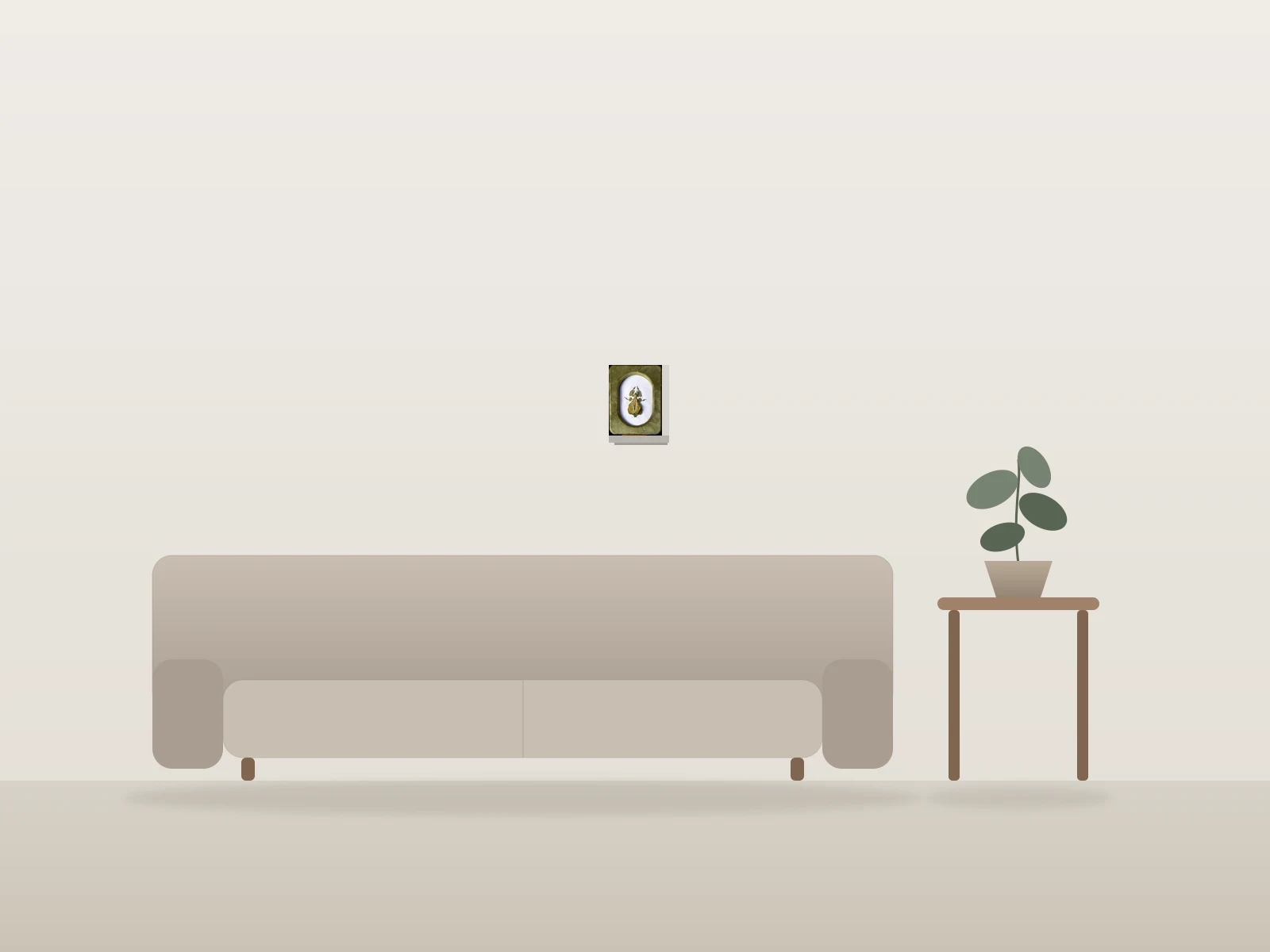 Phyllie by Marie Fred shown to scale in a room
