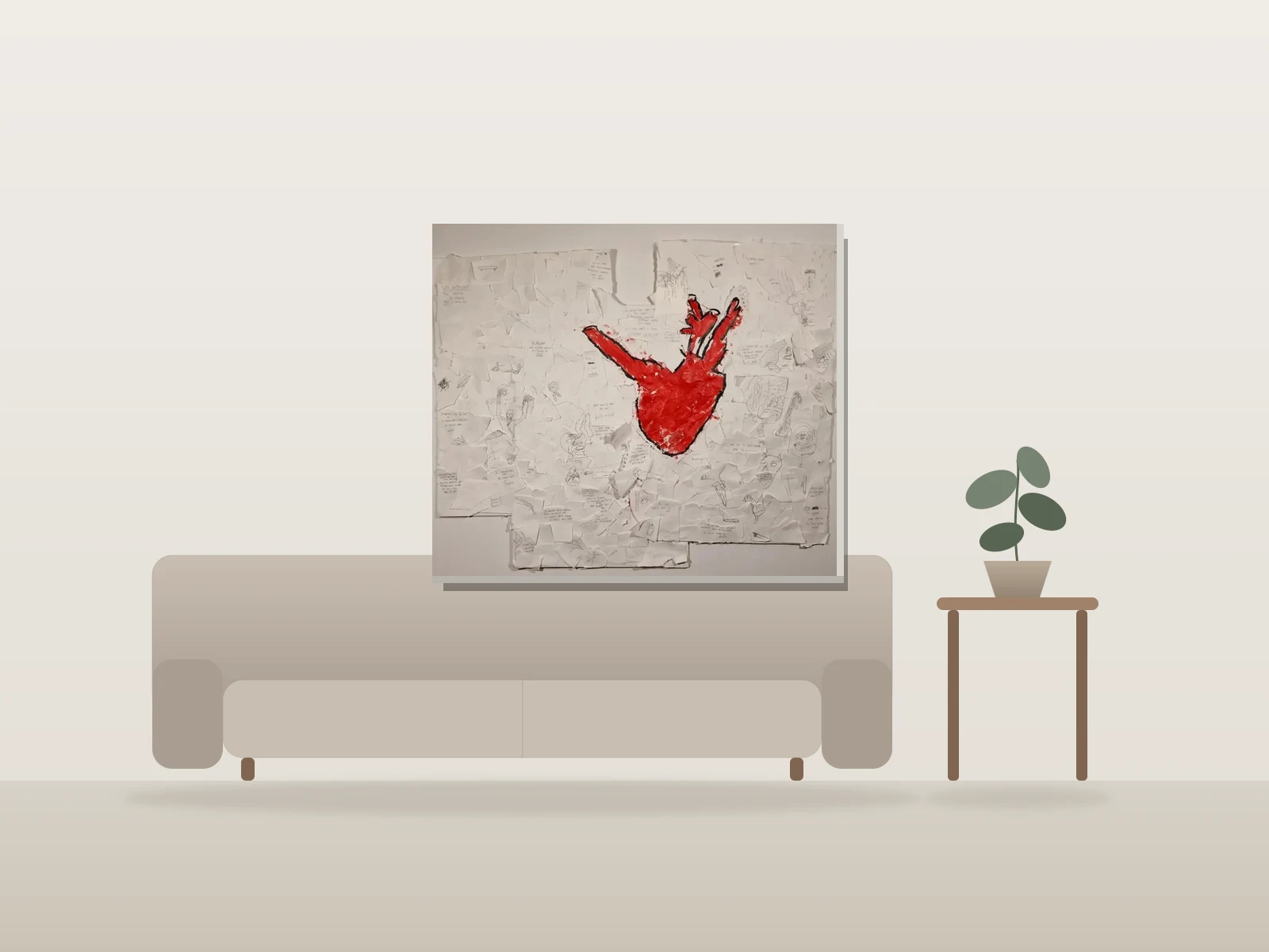 Évident by Naqo shown to scale in a room
