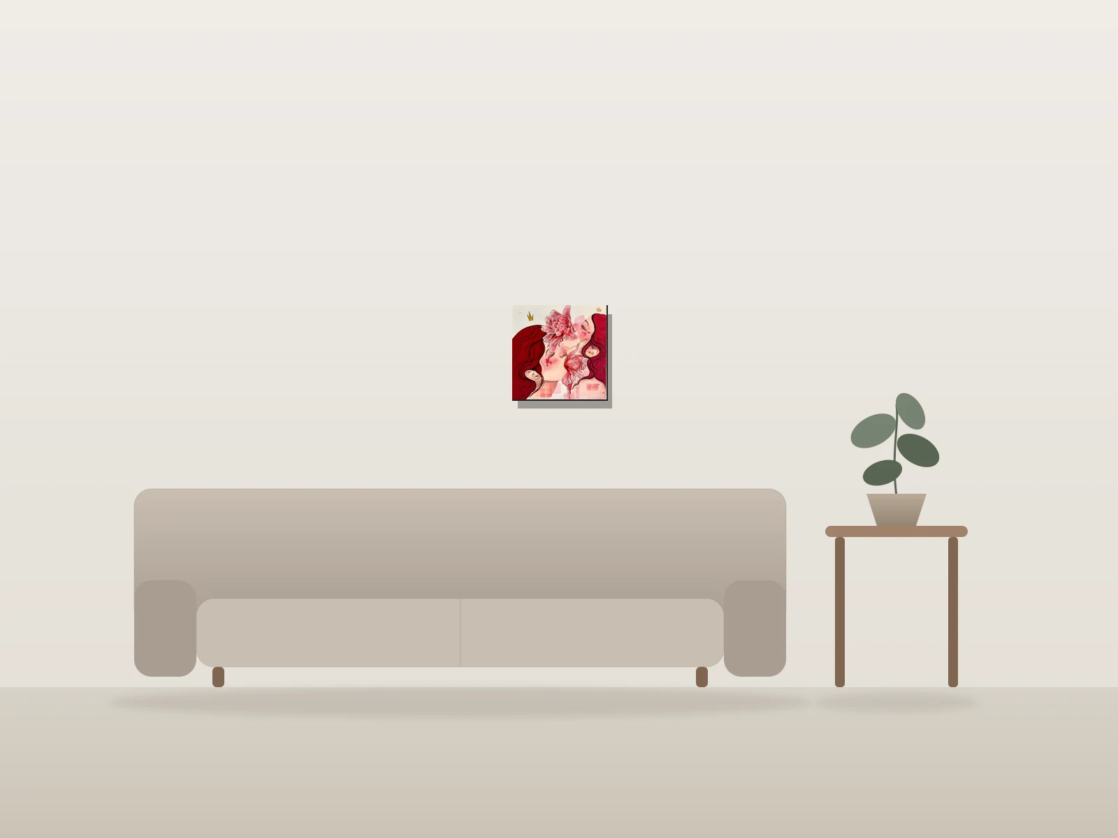 L’anthese by sofi shown to scale in a room