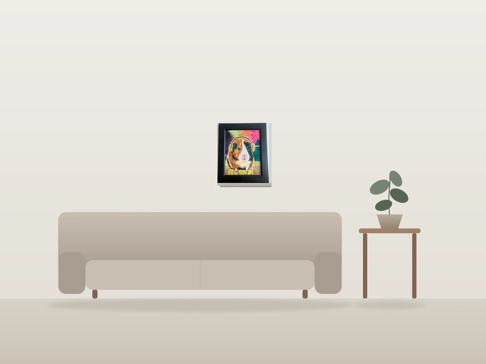 Rhapsodie des rongeurs by Caroline Chrétien Art shown to scale in a room